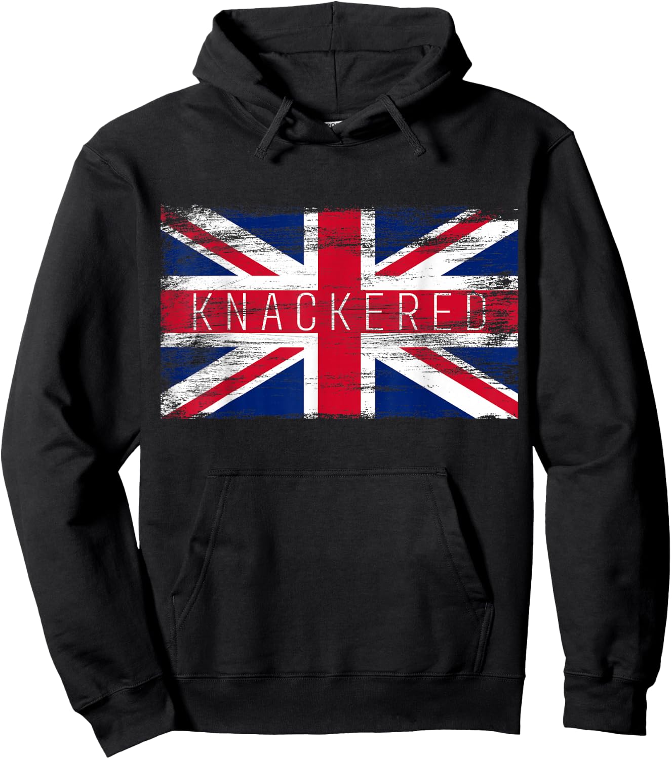 Knackered Funny British Slang Pride UK Flag English Hoodie - Hoodie | Black