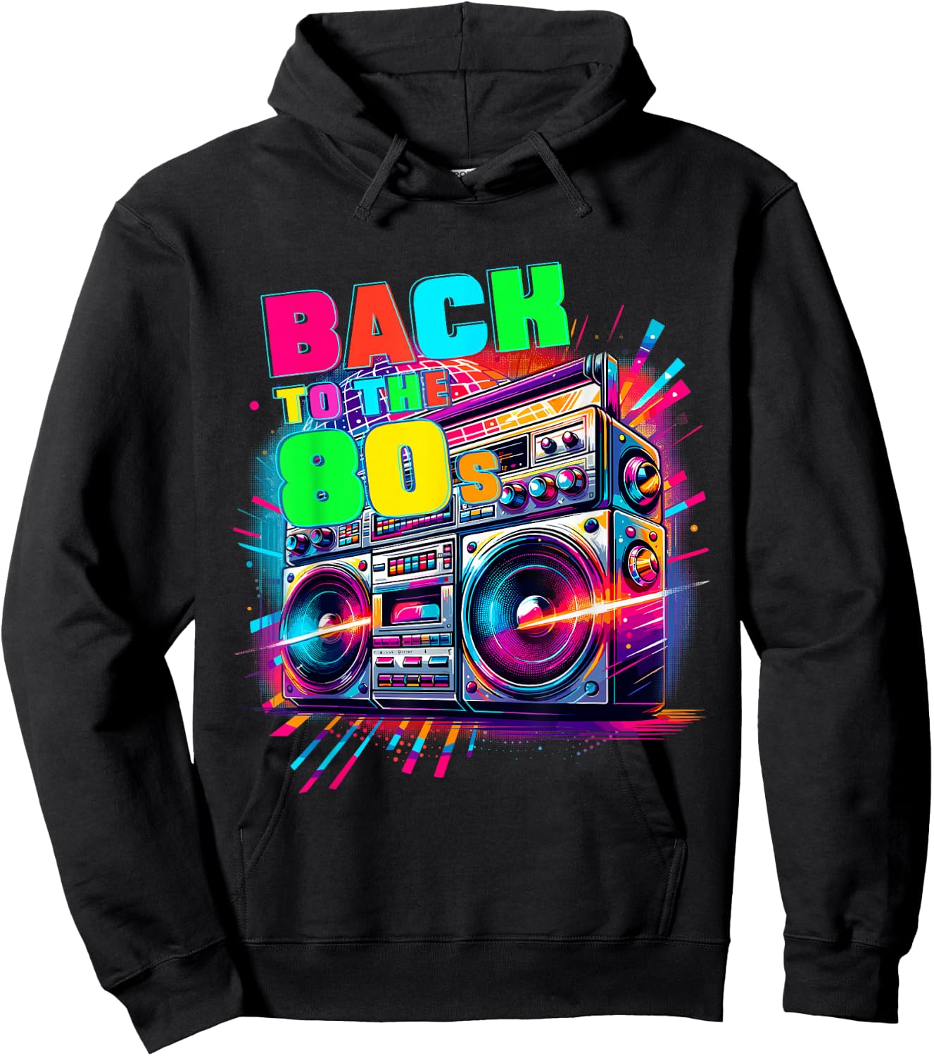 Back To The 80s Party Carnival Costume Fancy Dress 80s , black Hoodie - Hoodie | Black