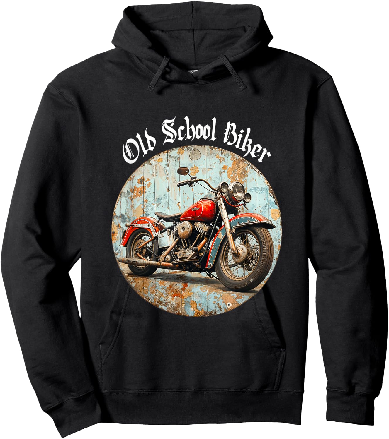 Old School Biker Motorcycle Biker Gift , Black, S Hoodie - Hoodie | Black