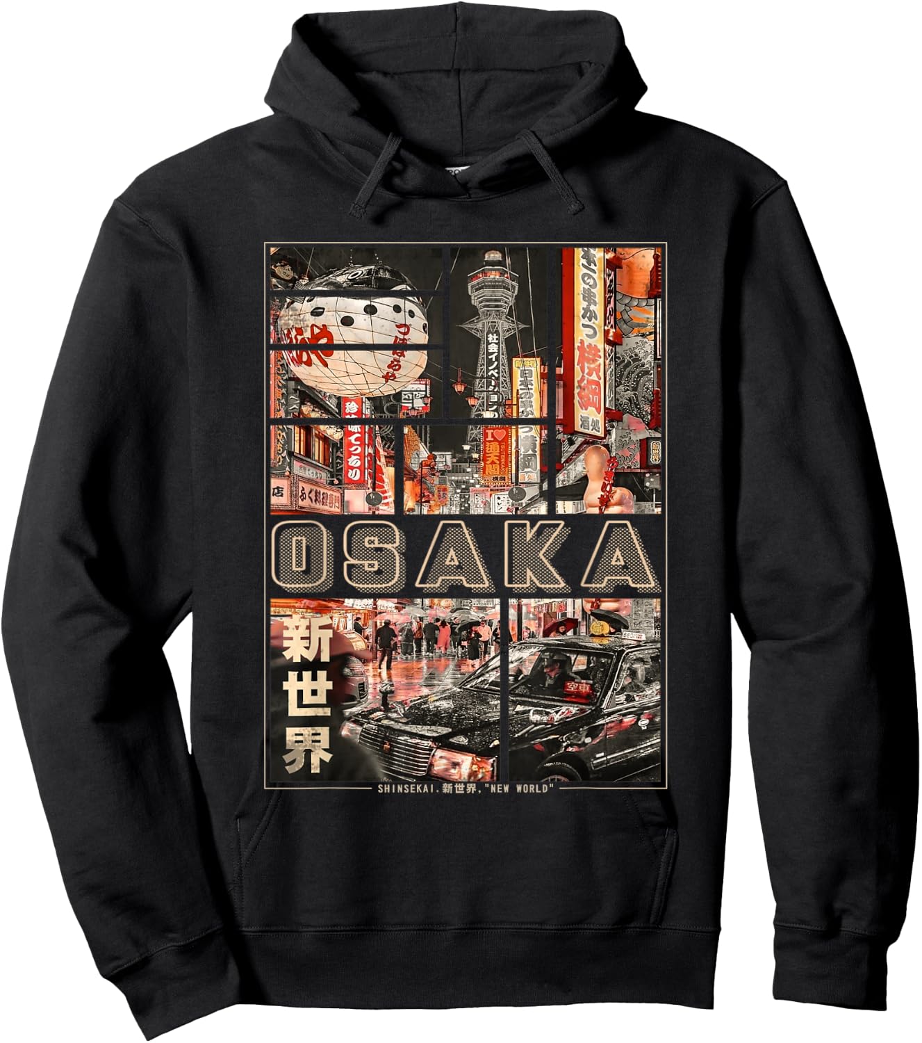Japan Osaka Vaporwave in Japanese Retro Vibes Aesthetic Hoodie - Hoodie | Black