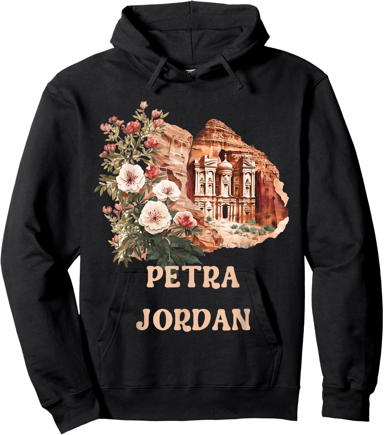 Al Khazneh Petra Jordan Travel Wanderlust Vacation Museum Hoodie - Hoodie | Black