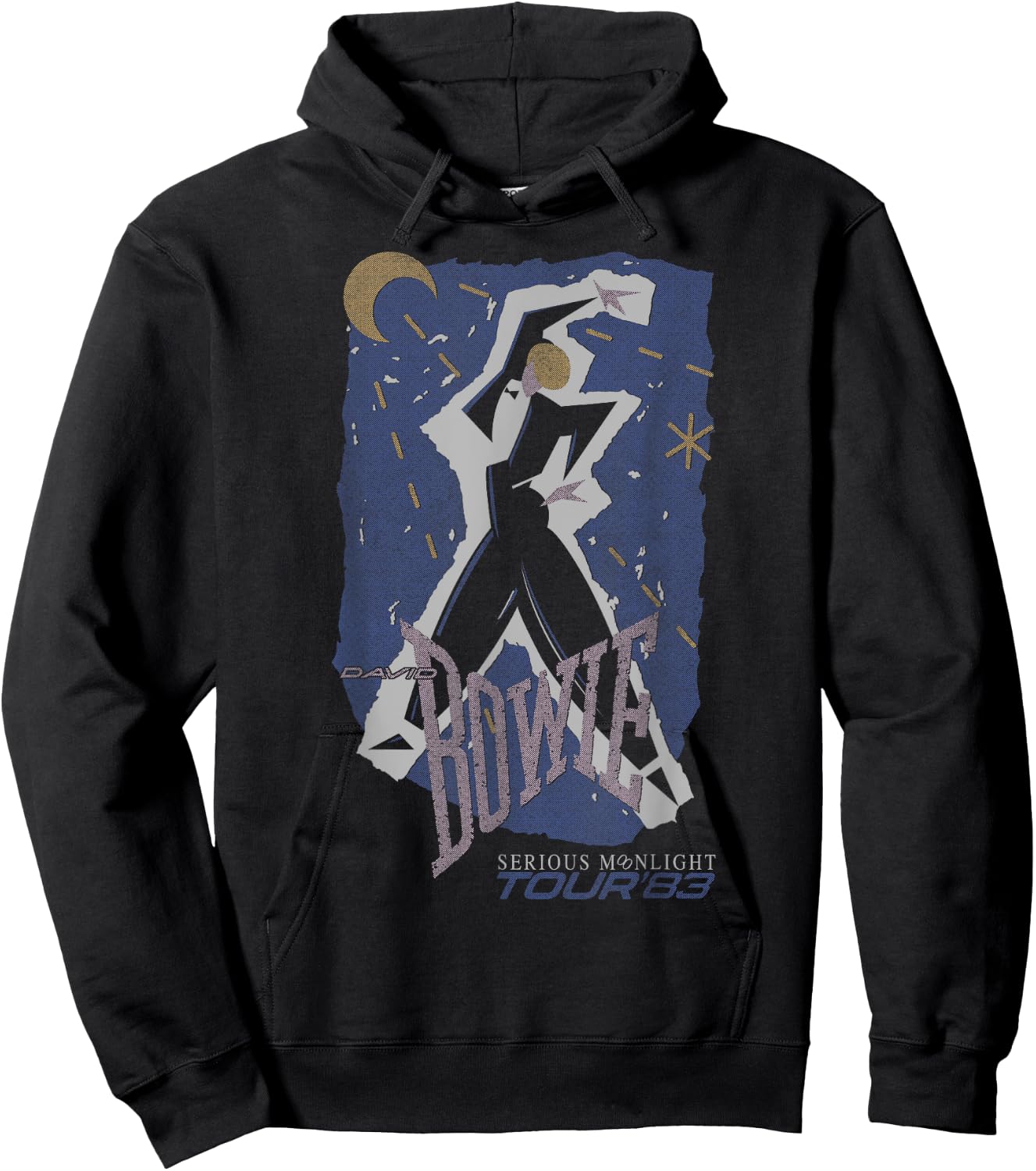 David Bowie - Serious Moonlight Tour 1983 , Black Hoodie - Hoodie | Black