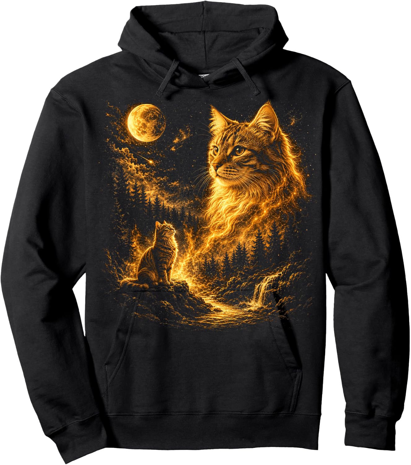 Cat Men Kids Boys Cute Cat Dad Vintage Hoodie - Hoodie | Black