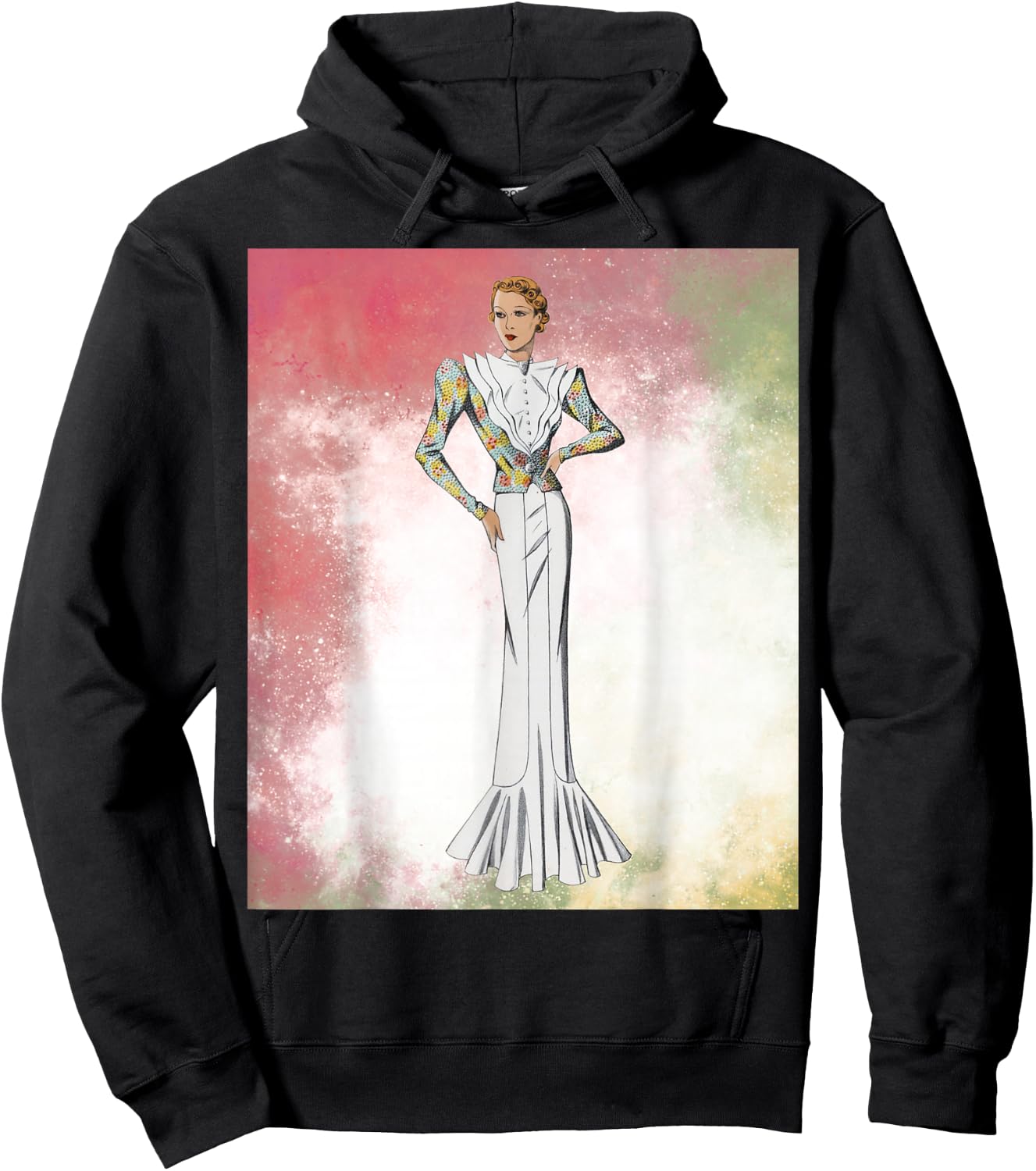 Vintage 1930's Fashion Design Hoodie - Hoodie | Black