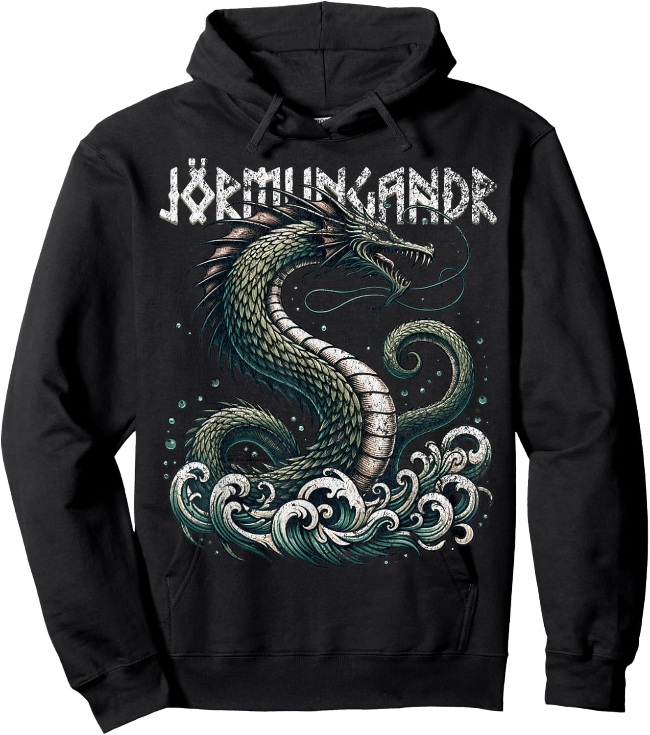 Jörmungandr Norse Mythology Serpent Viking Vintage Men Hoodie - Hoodie | Black