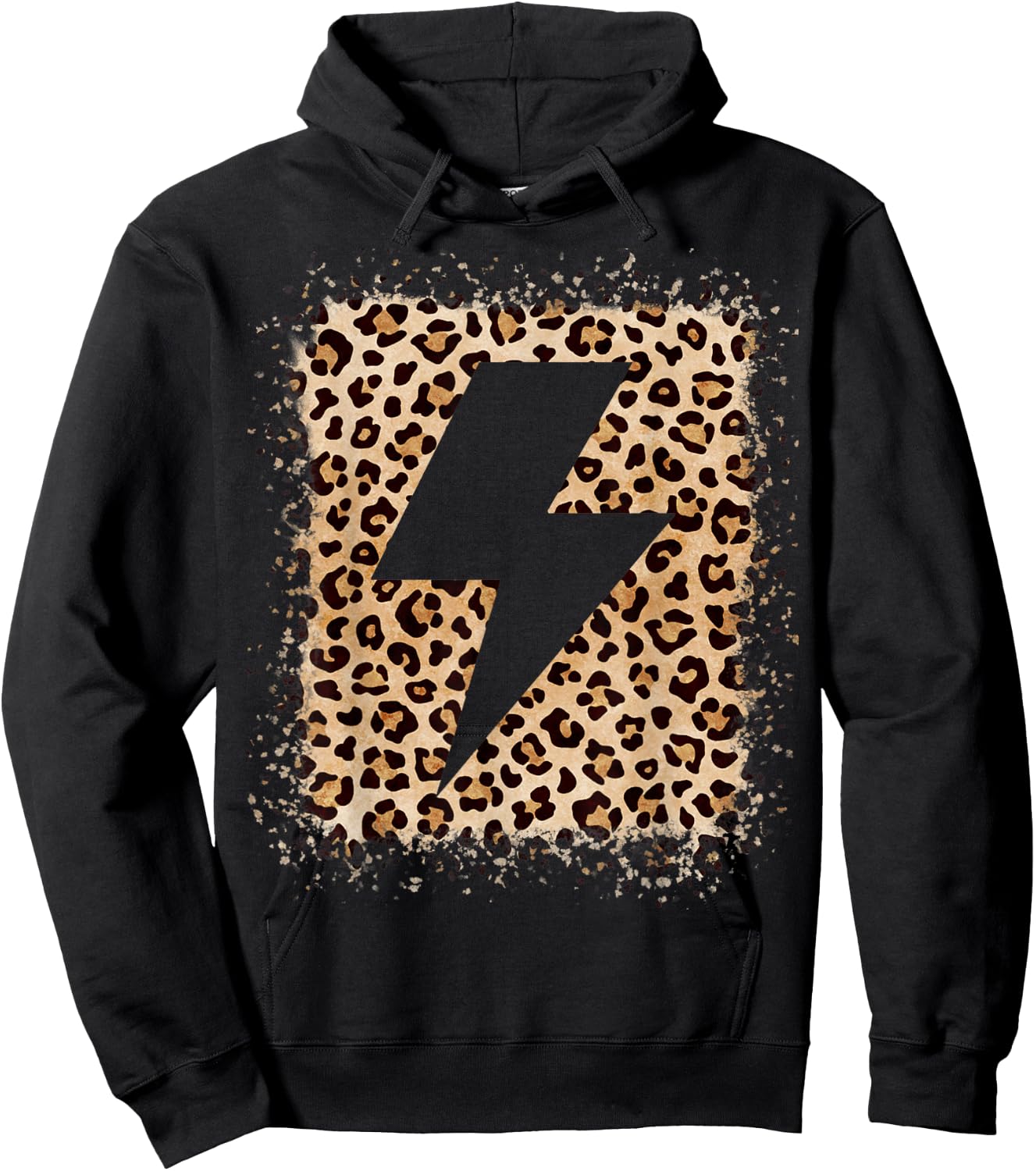 Animal Leopard Cheetah Print Bolt Lightning Hoodie - Hoodie | Black