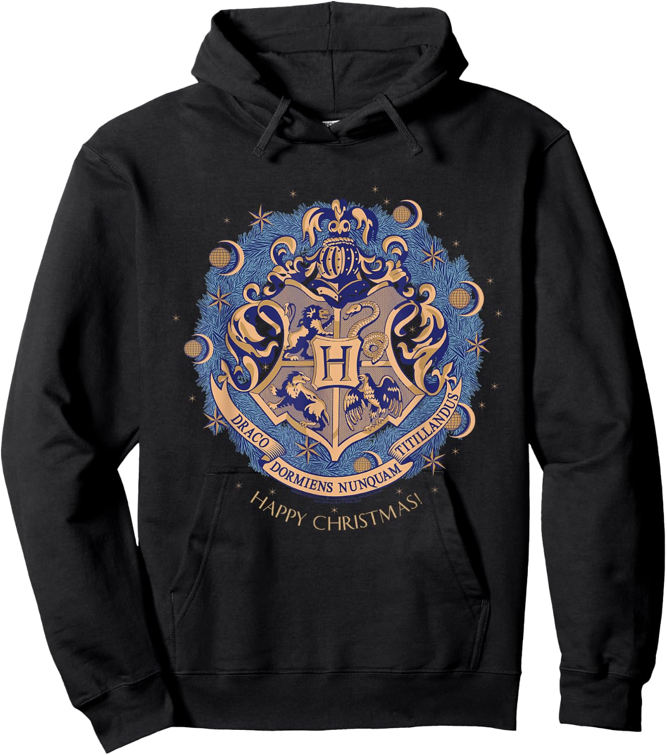 Harry Potter Happy Christmas from Hogwarts Christmas Hoodie - Hoodie | Black