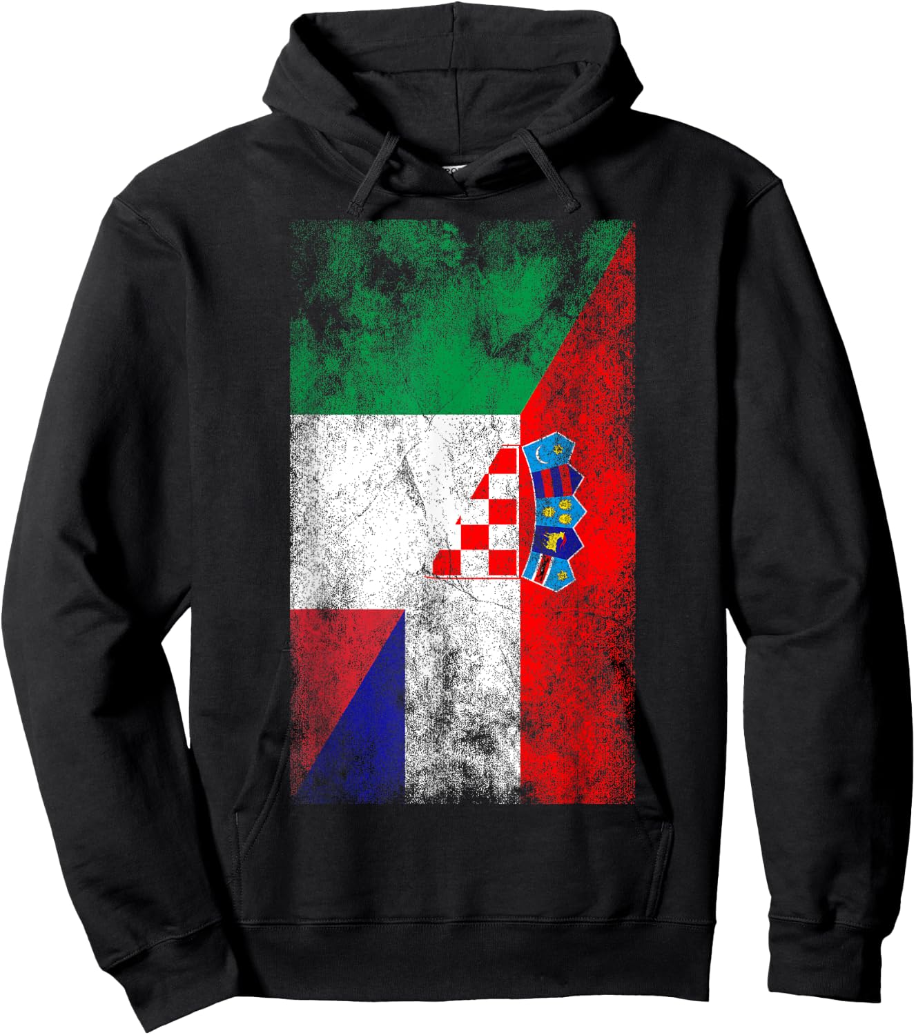 Italy Croatia Flags - Italian Croatian Hoodie - Hoodie | Black