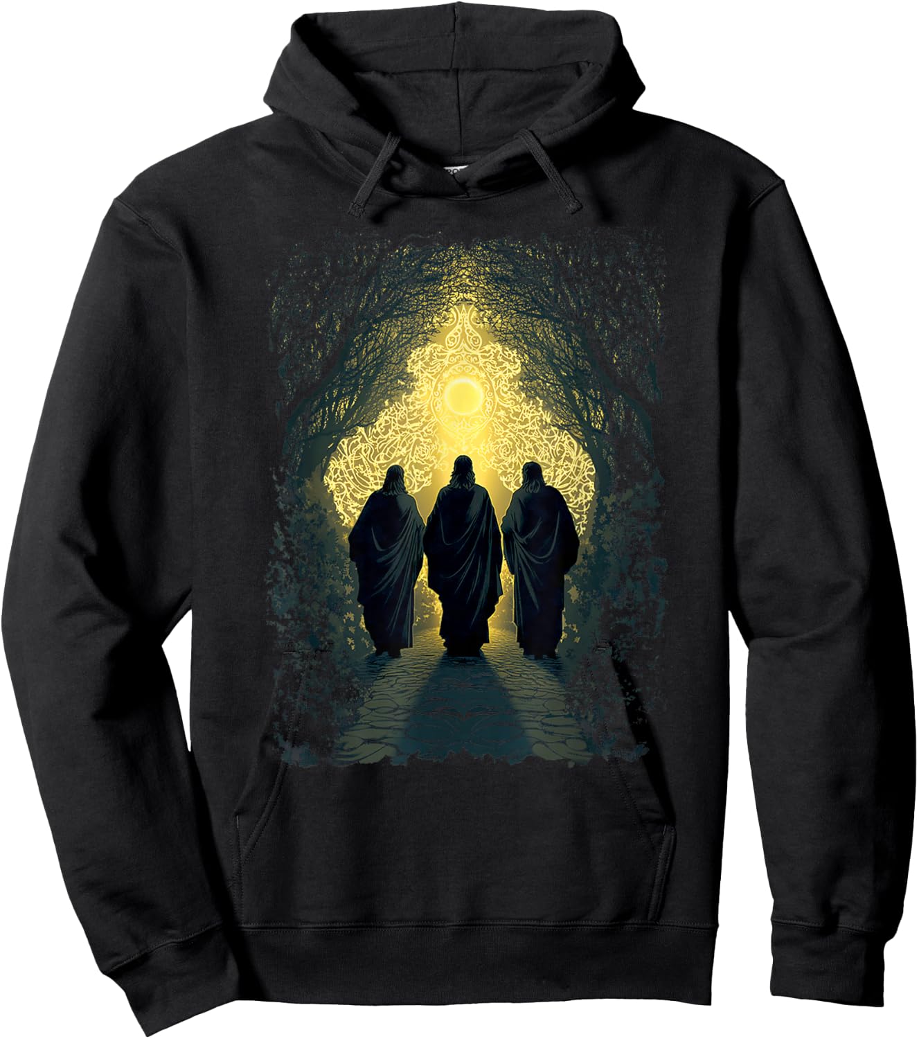 Sacred Christian Easter - The Road to Emmaus, Happy Easter Hoodie - Hoodie | Black
