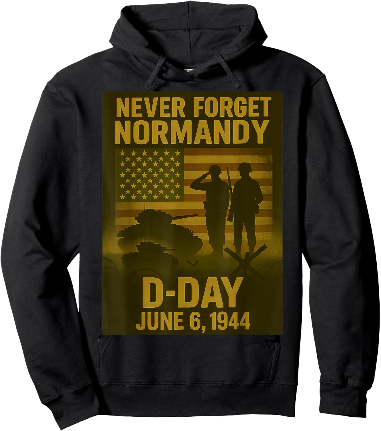 D-Day 82st anniversary 1944-2026 Veteran Remembrance Tribute Hoodie - Hoodie | Black