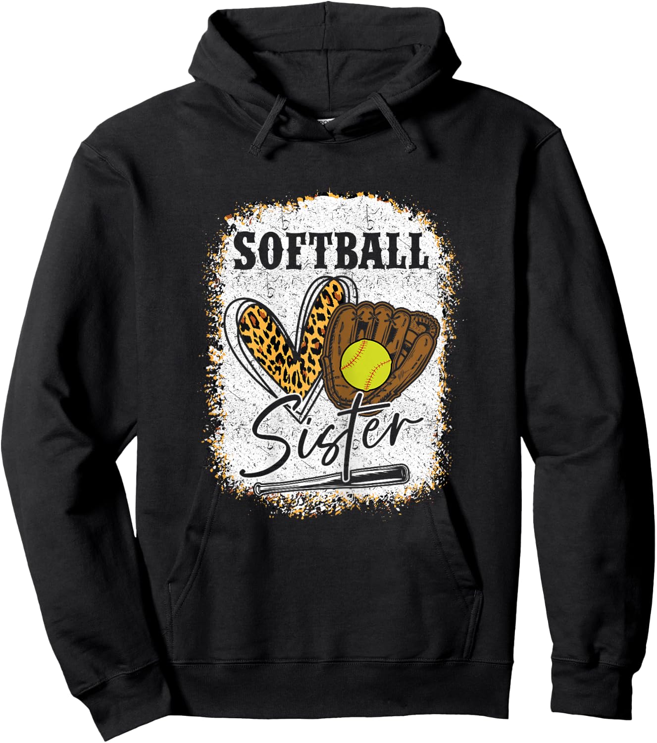 Softball Shirt Girls Softball Sister Hoodie - Hoodie | Black