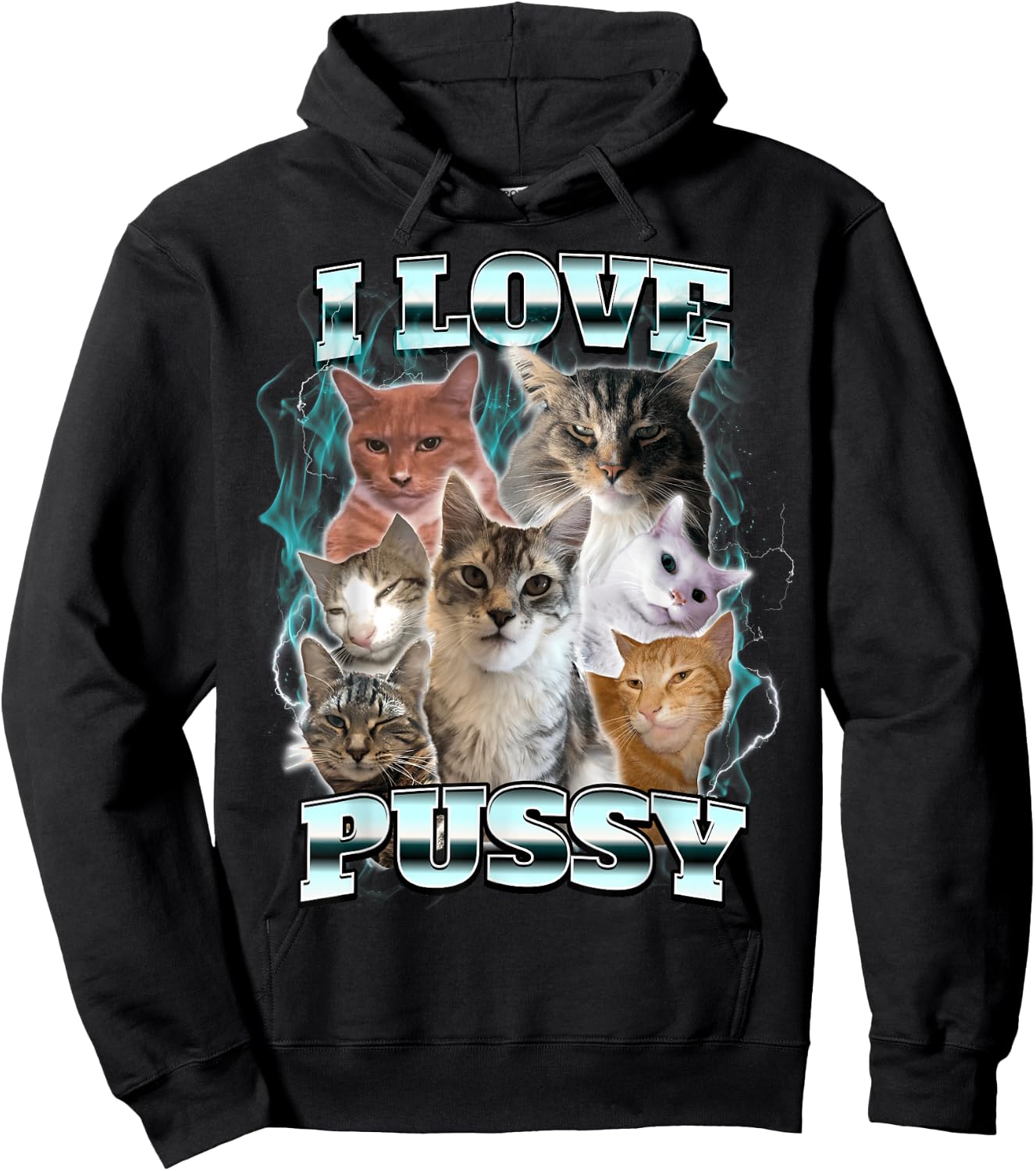 I Love Pussy , black Hoodie - Hoodie | Black
