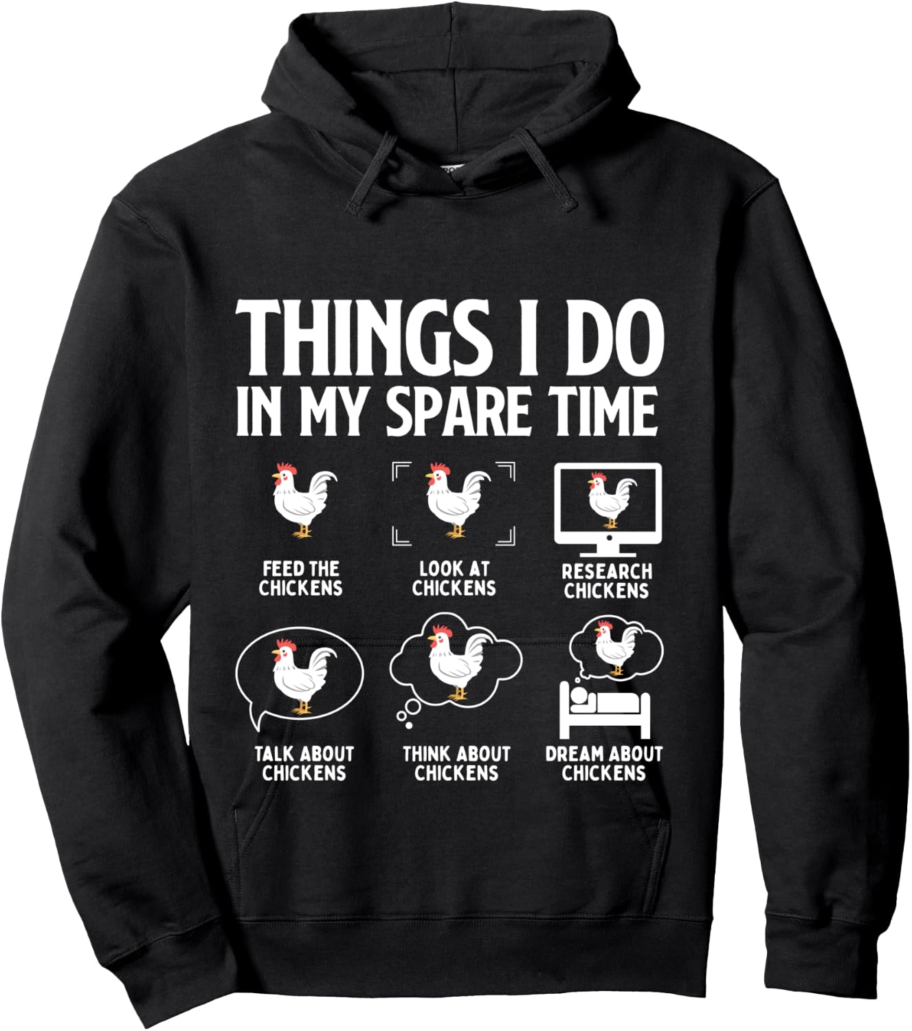 Things I Do in My Spare Time Feed the Chickens - Farming Hoodie - Hoodie | Black