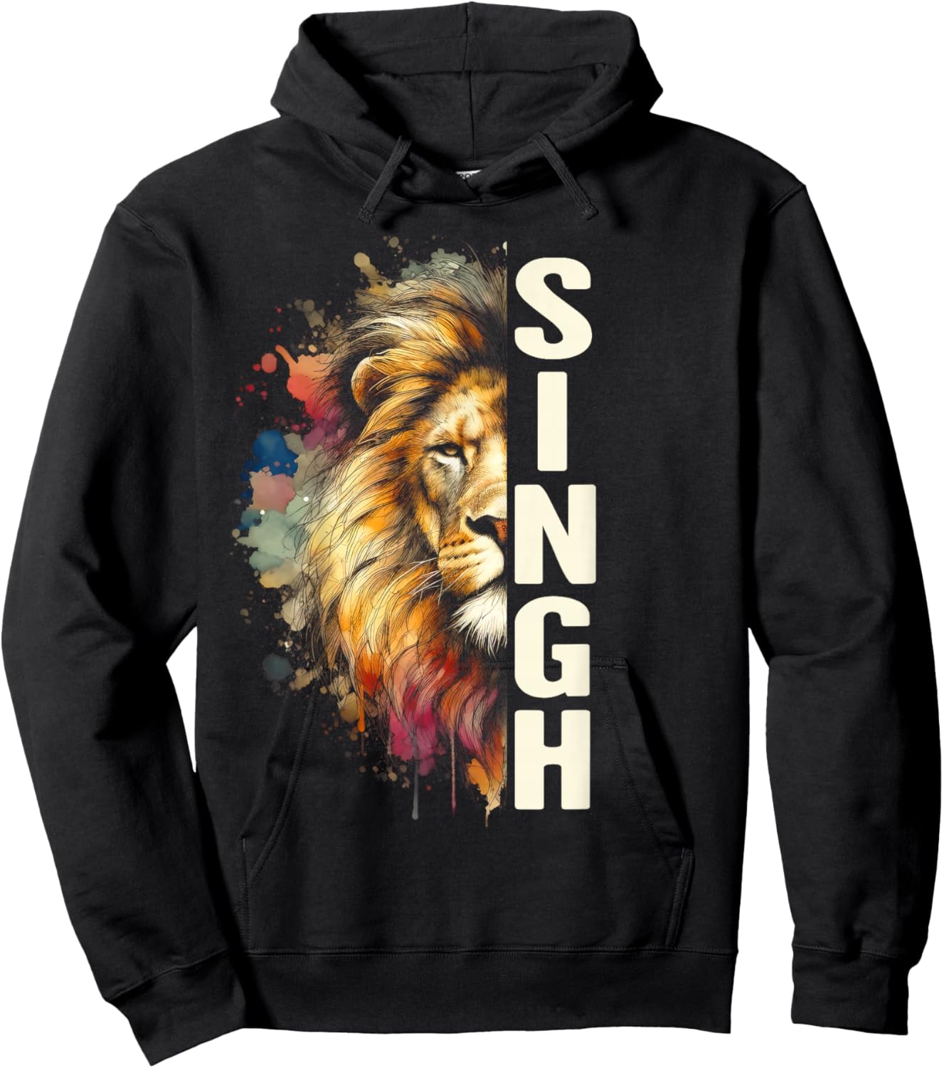 Lion Punjabi Pride Religious Sikh Faith Indian Singh Is King Hoodie - Hoodie | Black