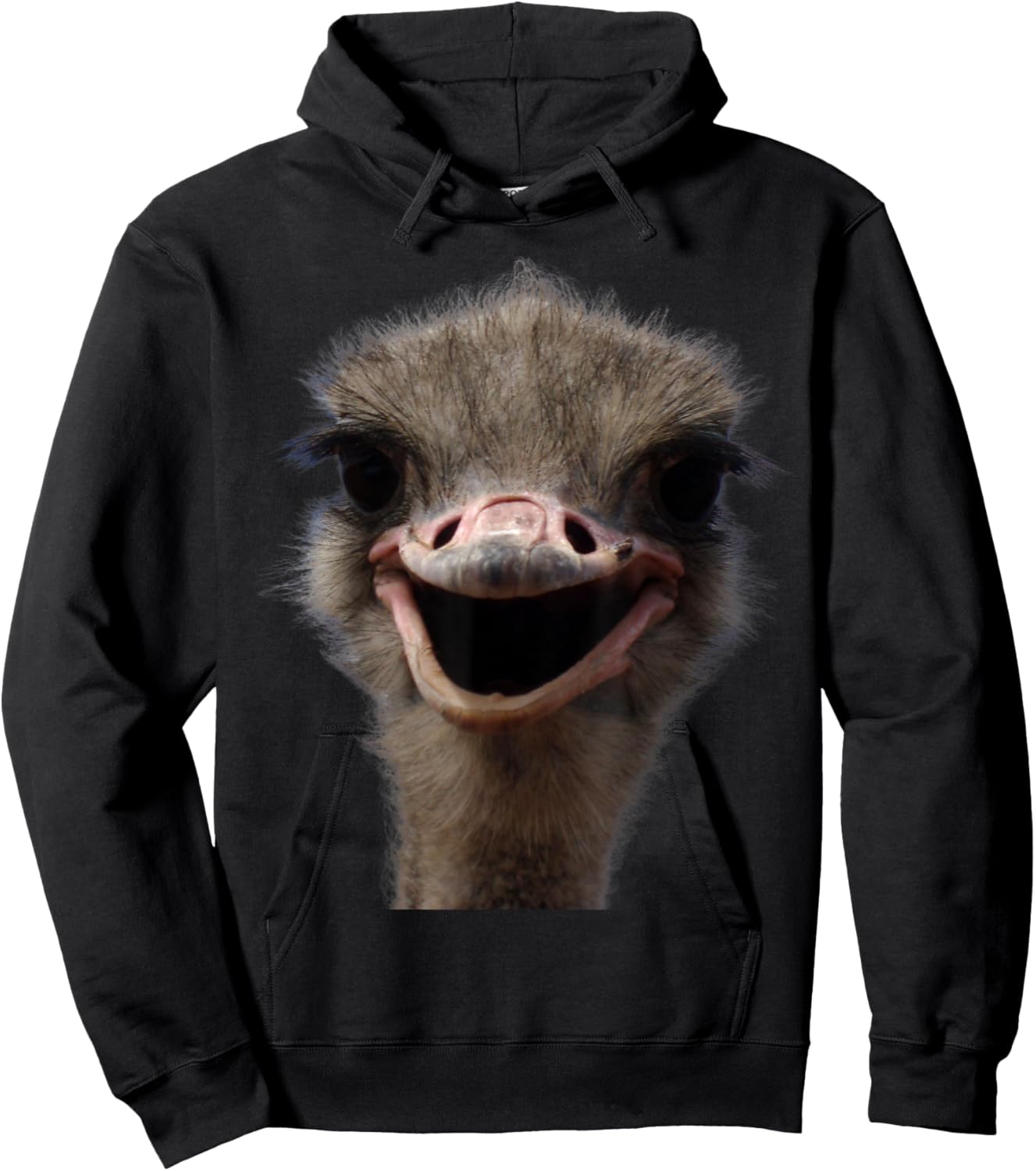 Funny Ostrich Head, Safari Bird Lover Funny Ostrich Hoodie - Hoodie | Black