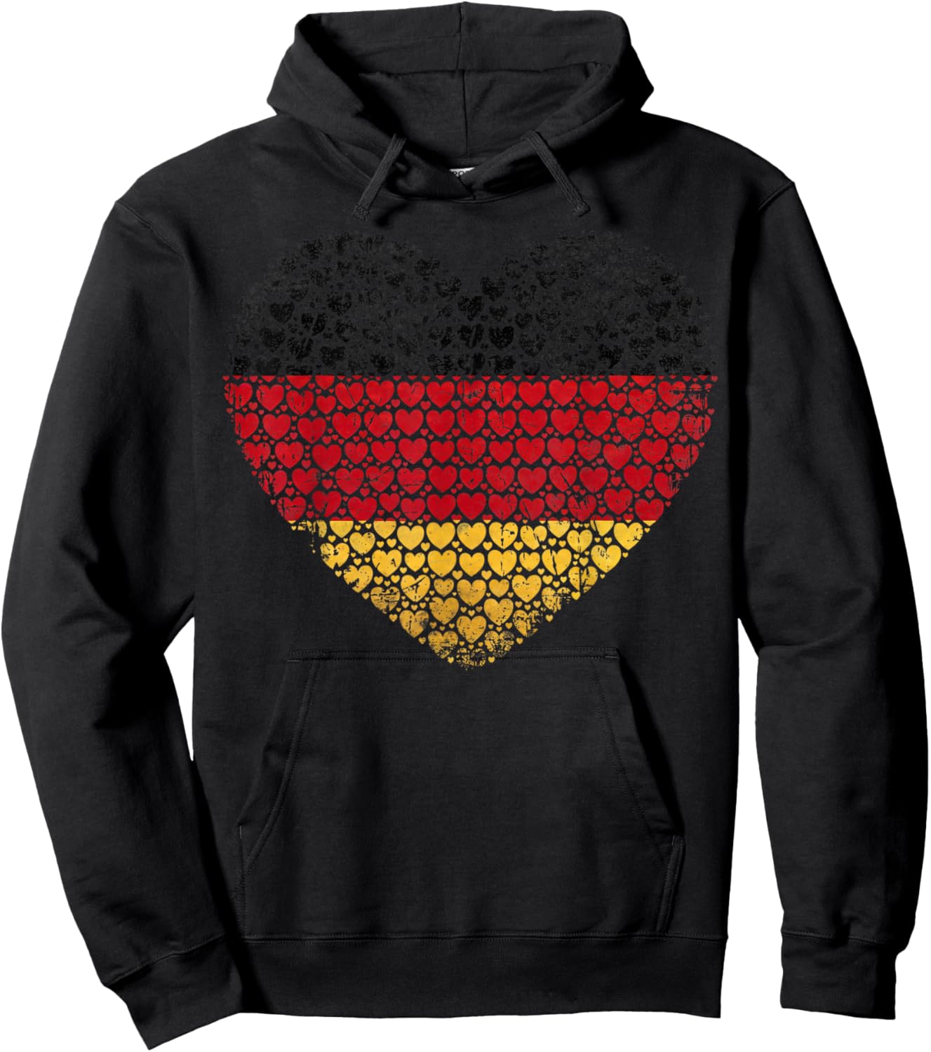 Deutschland Flaggenherz aus kleinen Herzen Schwarz Rot Gold Hoodie - Hoodie | Black