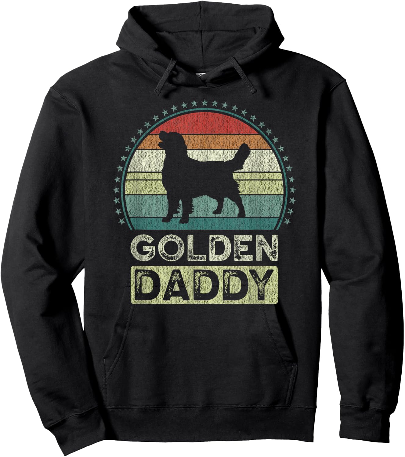 Golden Daddy, Father's Day, Golden Retriever Dad Hoodie - Hoodie | Black