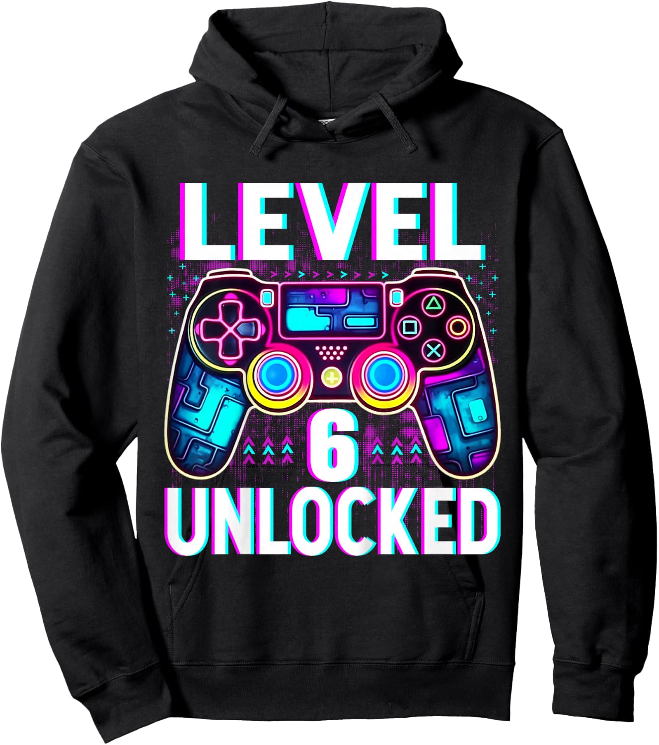 Kids Level 6 Unlocked Shirt Funny Video Gamer Geek 6th Birthday Hoodie - Hoodie | Black