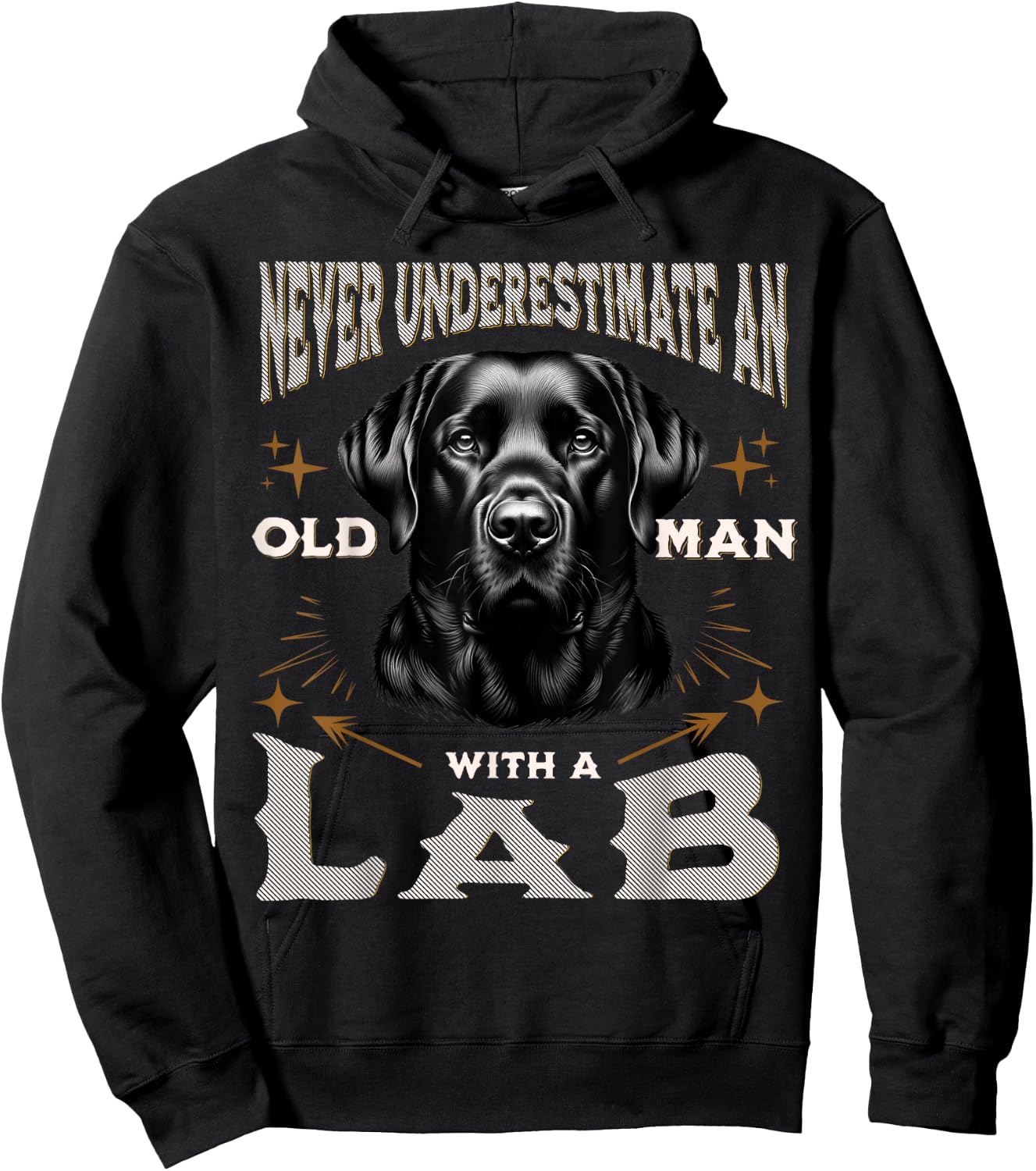 Funny Labrador Retriever Design Dad Grandpa Lab Fan Hoodie - Hoodie | Black