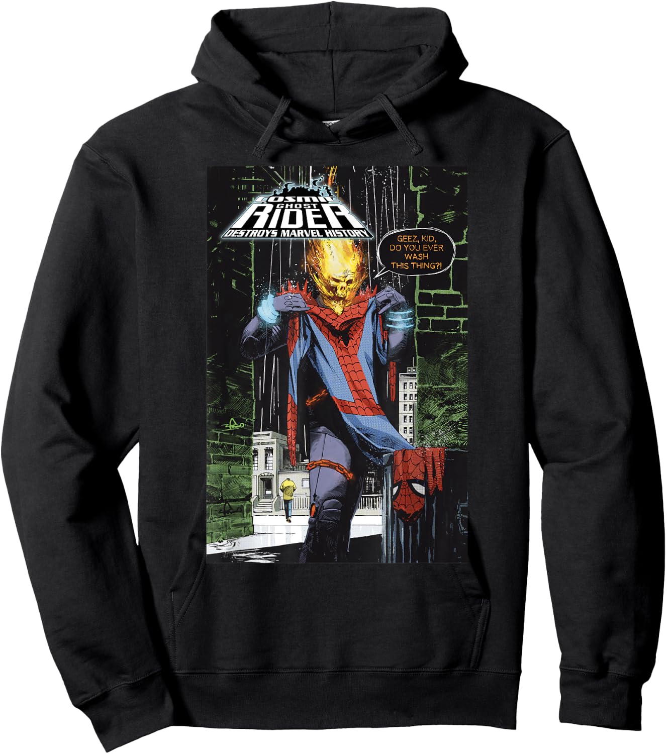 Marvel Cosmic Ghost Rider Comic Cover, Black, S Hoodie - Hoodie | Black
