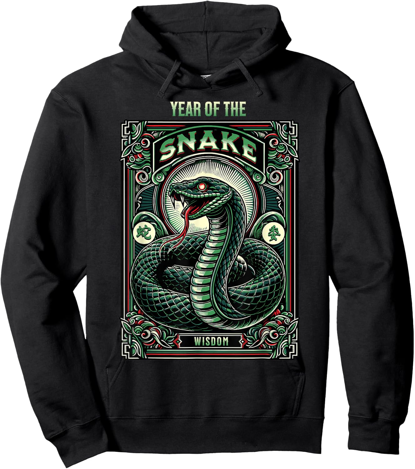 Celebrate Chinese New Year of the Snake 2025 Tarot Card Hoodie - Hoodie | Black