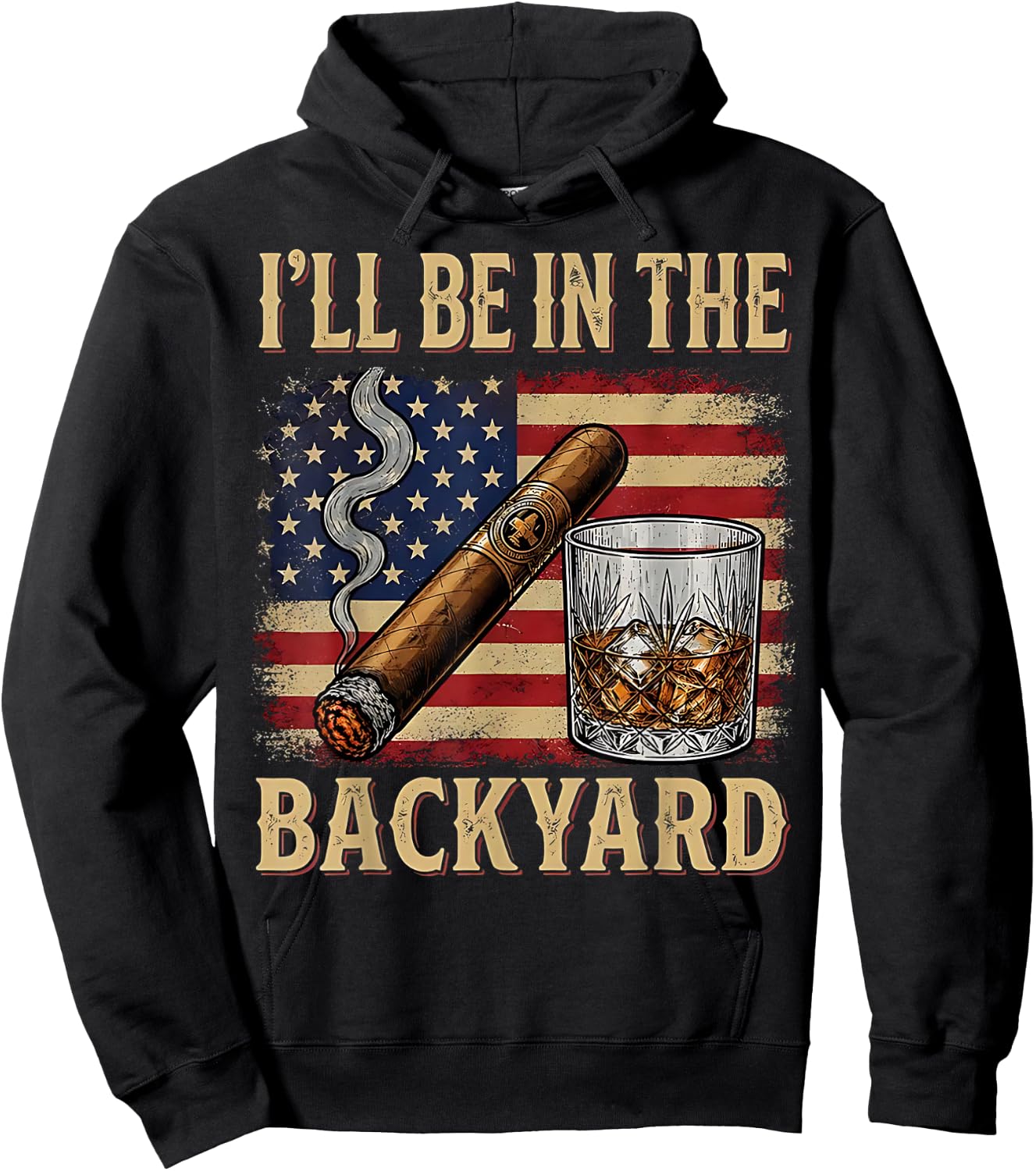 I'll Be in The Backyard Funny Hoodie - Hoodie | Black