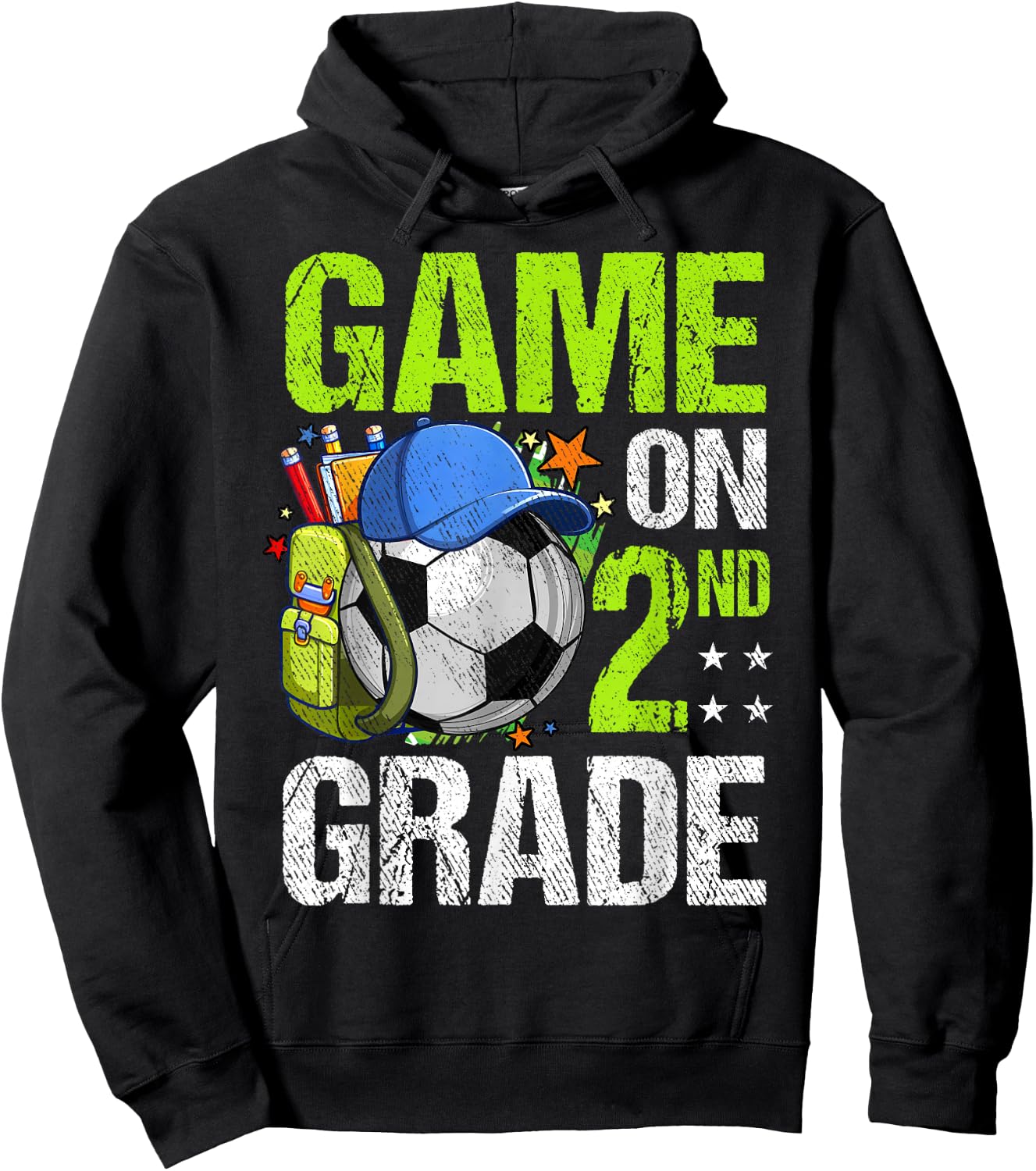 Game On 2nd Grade Soccer Back To School Boy Girl Kids Gift Hoodie - Hoodie | Black