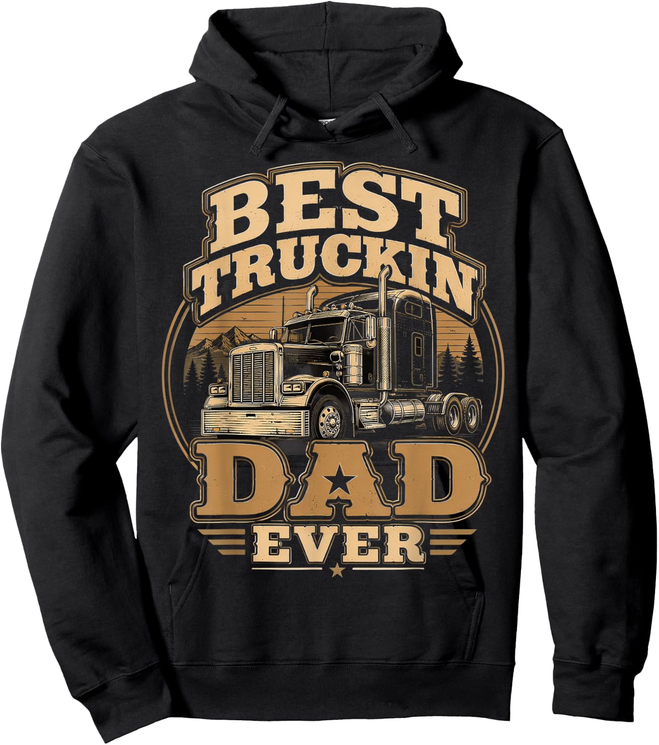 Best Truckin Dad Ever, Trucker Father’s Day Hoodie - Hoodie | Black