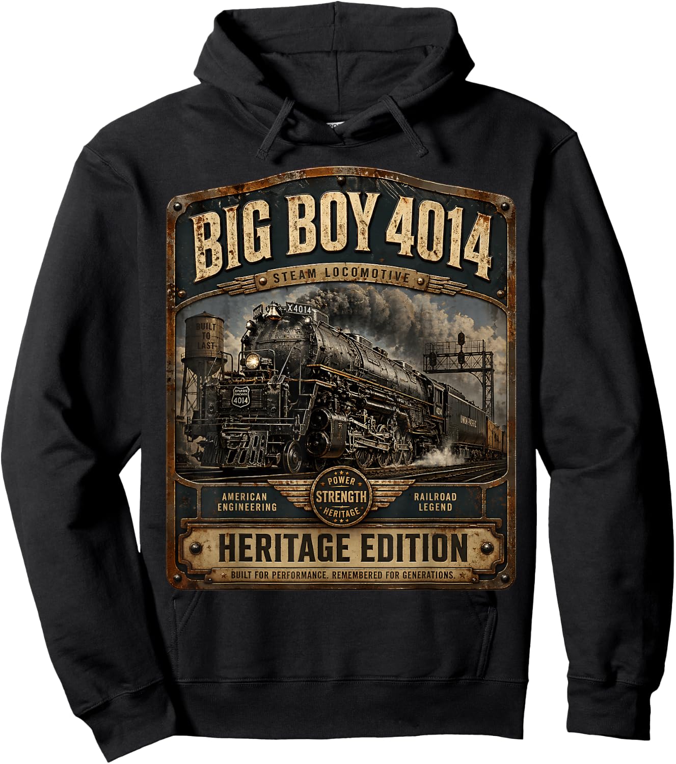 Vintage Steam Locomotive Railroad Train Engine Big Boy 4014 Hoodie - Hoodie | Black