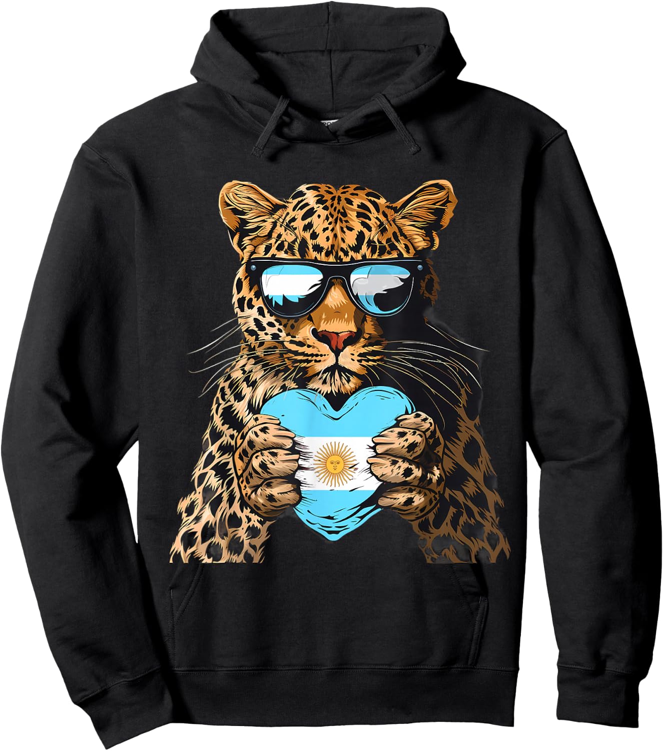 Argentina Leopard Heart Argentinian Roots Argentina Pride Hoodie - Hoodie | Black