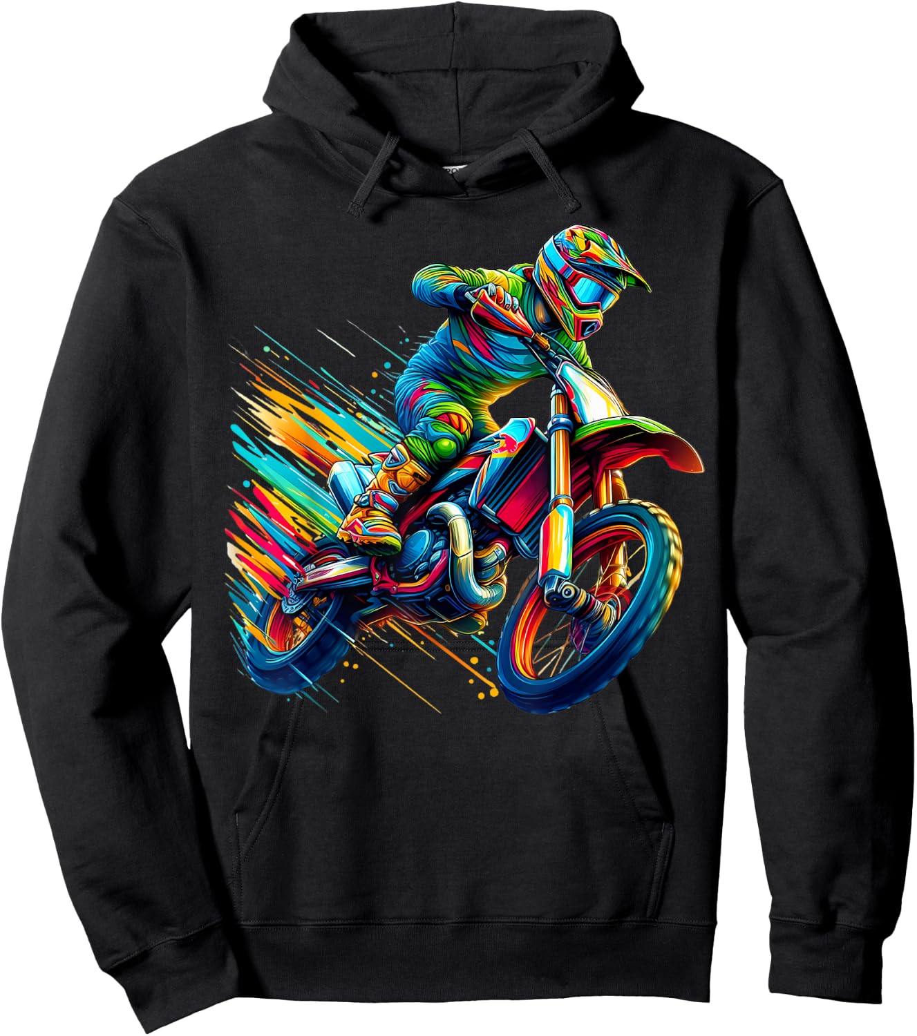 Motocross Enduro Supermoto Bike Dirt Biker Kids Boys , black Hoodie - Hoodie | Black