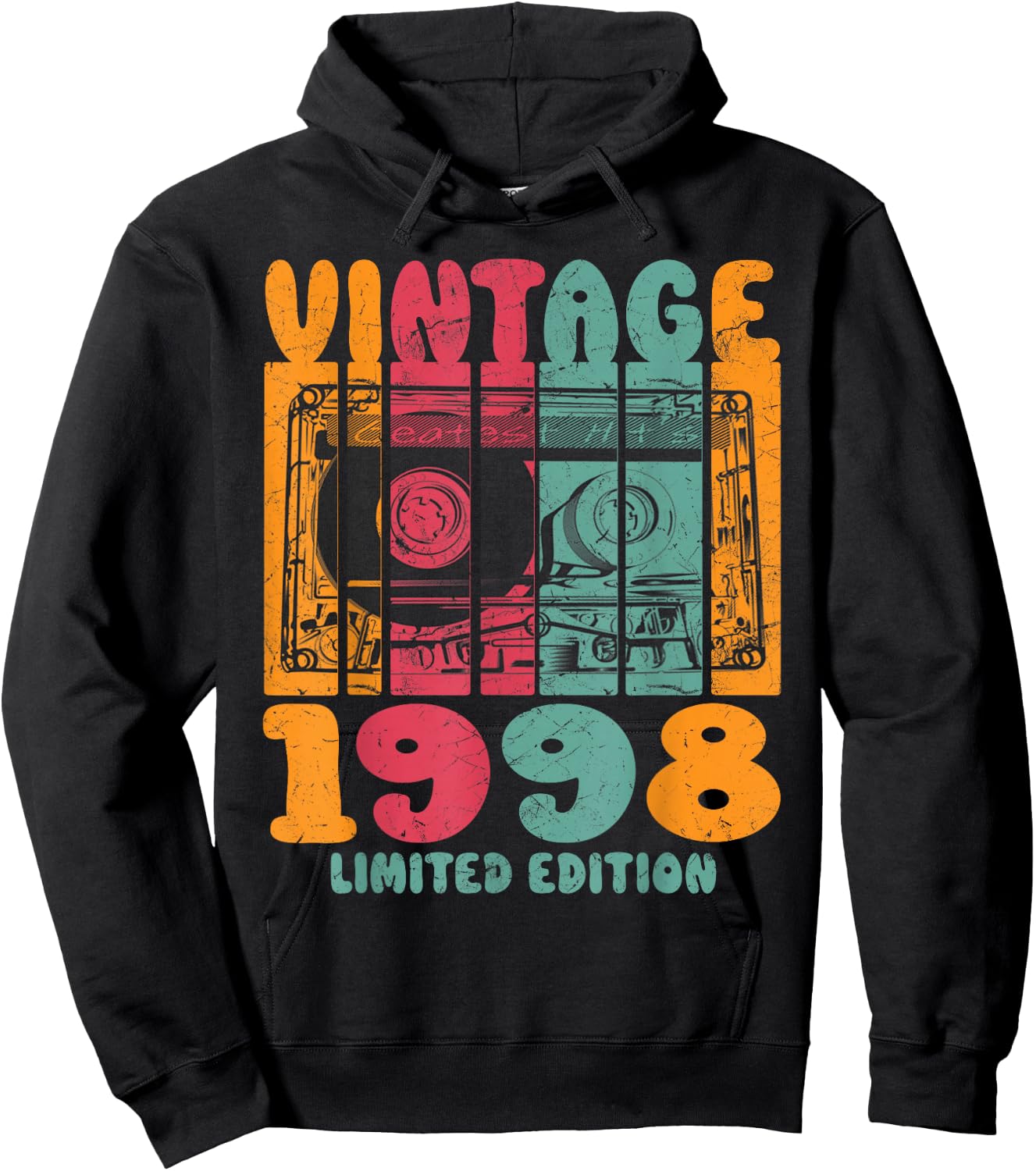 Vintage Greatest Hits 1998 Limited Edition Retro Birthday Hoodie - Hoodie | Black