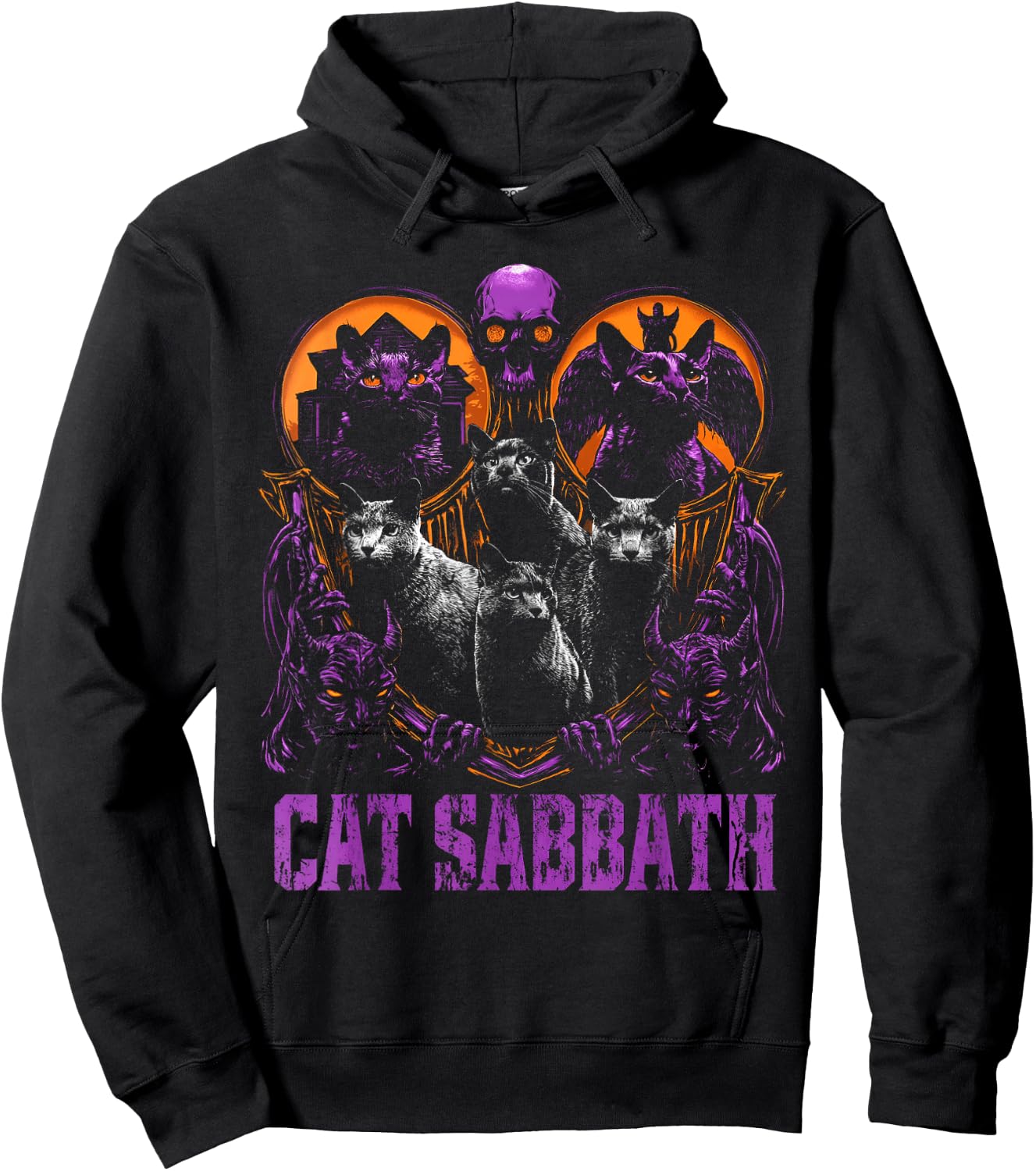 Cat Sabbath Feline Heavy Rock Band Parody Rock Music Hoodie - Hoodie | Black