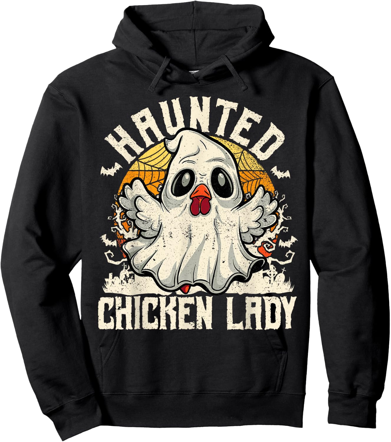 Haunted Chicken Lady Halloween Chicken Women Hoodie - Hoodie | Black
