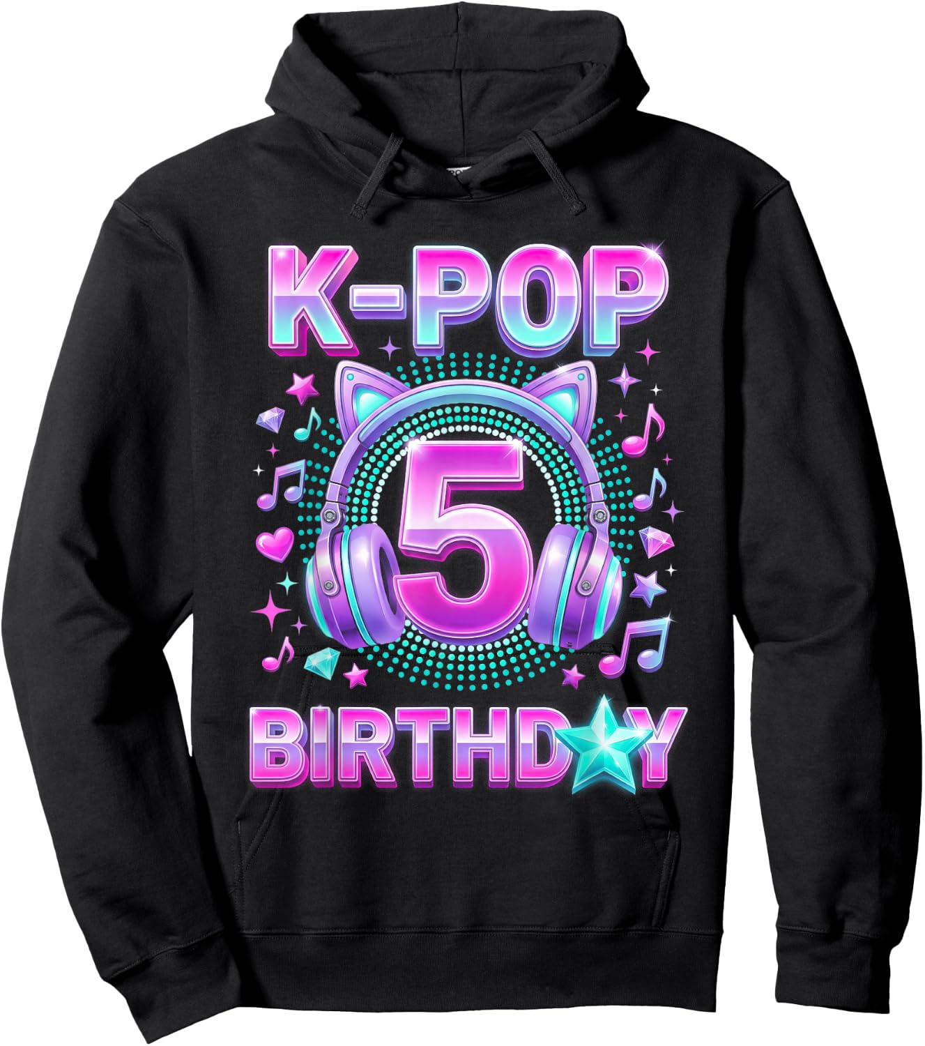K-Pop 5. Geburtstag Mädchen 5 Jahre alt koreanische Musik Hoodie - Hoodie | Black