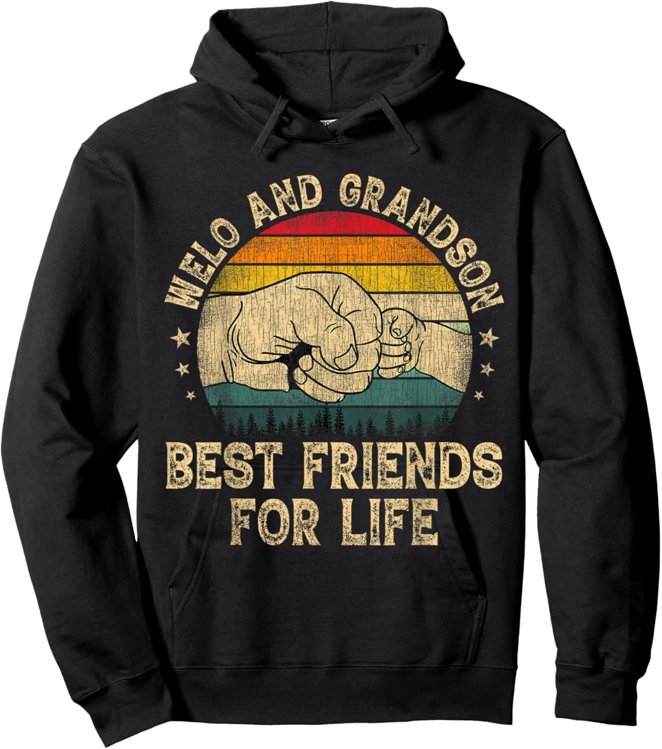 Welo And Grandson Best Friends For Life Father's Day Hoodie - Hoodie | Black