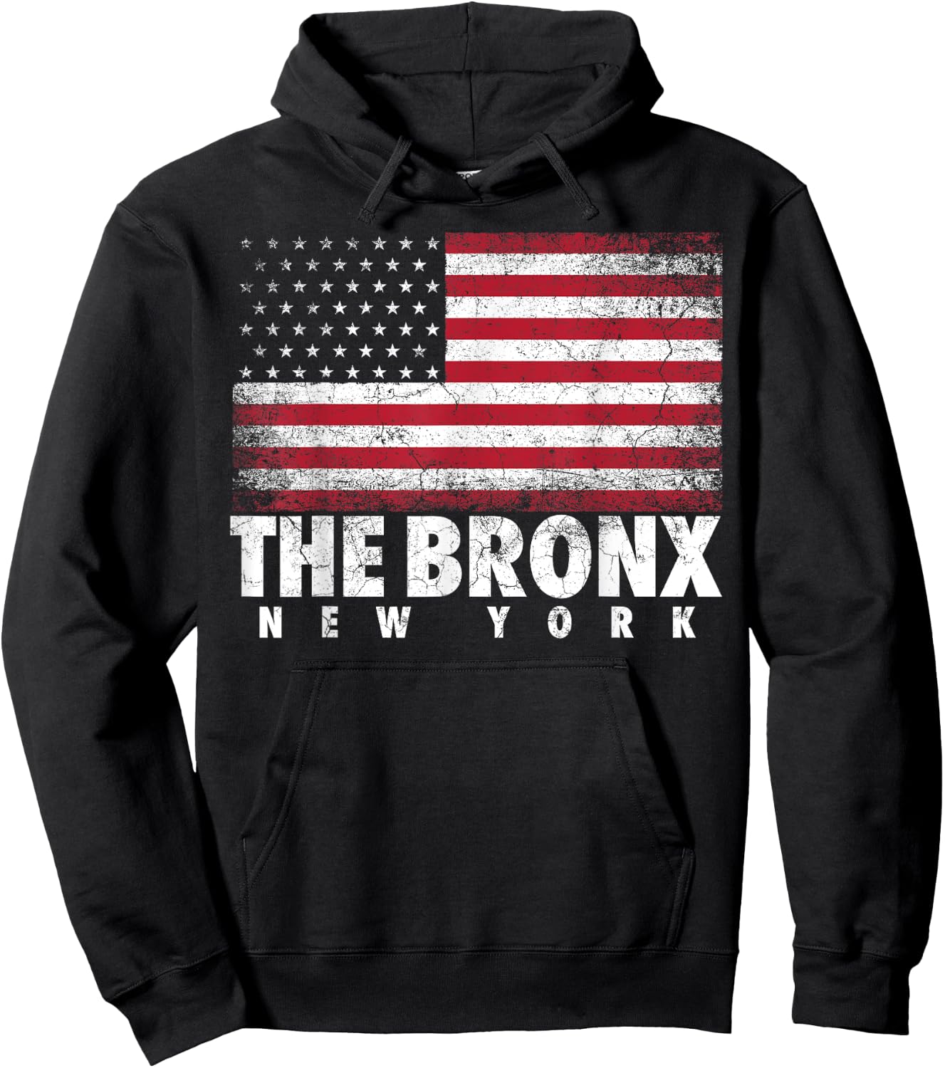 4th of July Gift The Bronx New York NY American Flag USA Kids Men Hoodie - Hoodie | Black