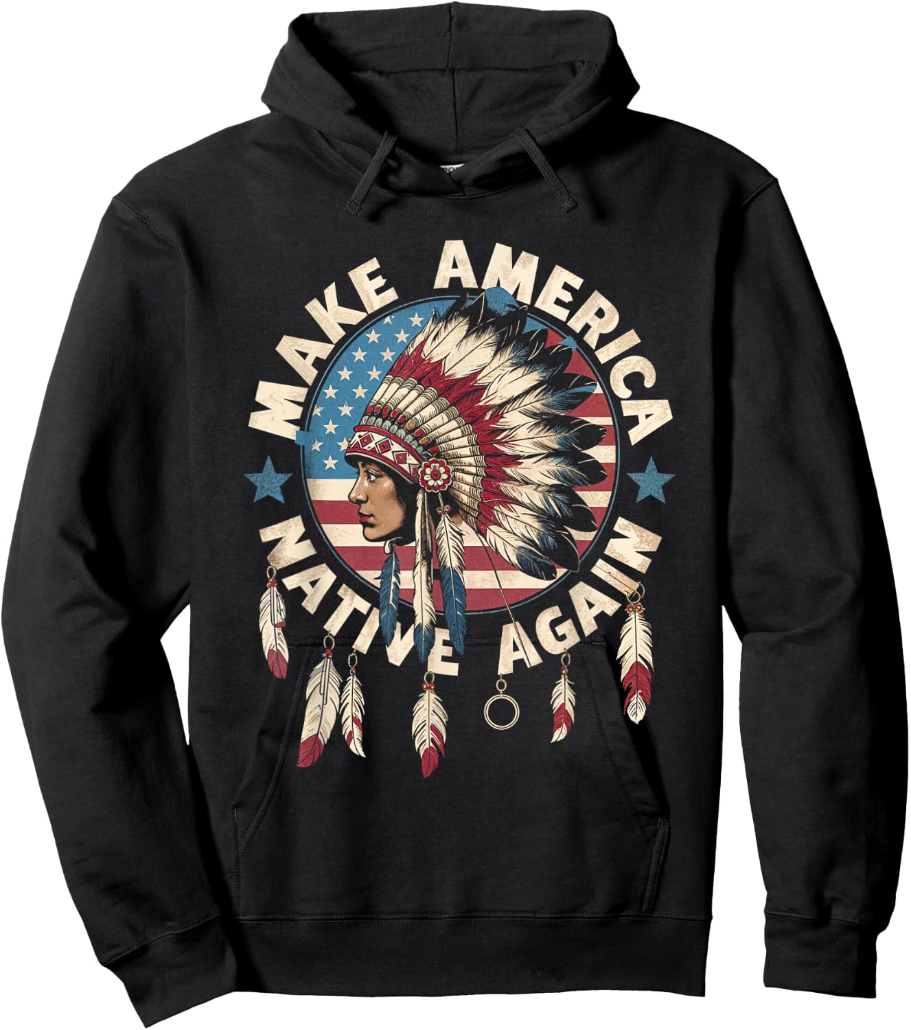 Make America Native Again Indigenous Heritage Culture Pride Hoodie - Hoodie | Black