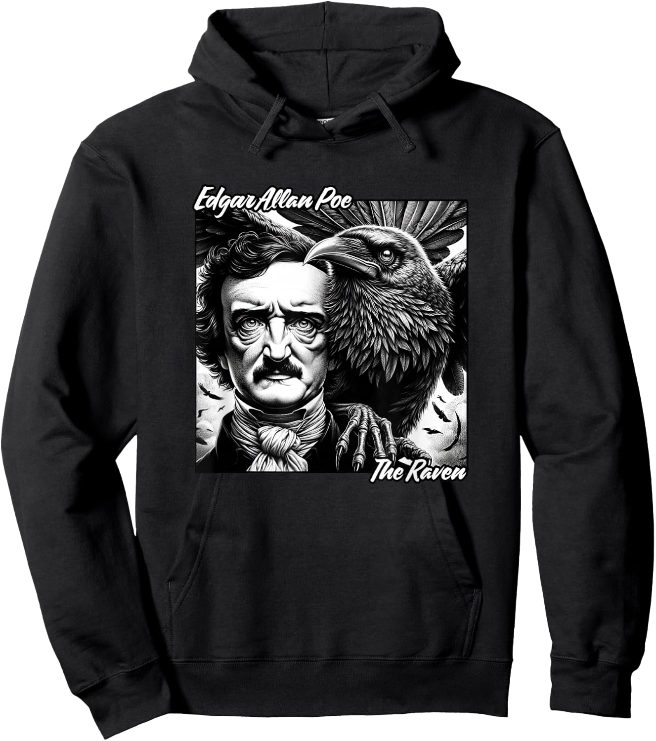 Edgar Allan Poe Nevermore Quoth The Raven Hoodie - Hoodie | Black
