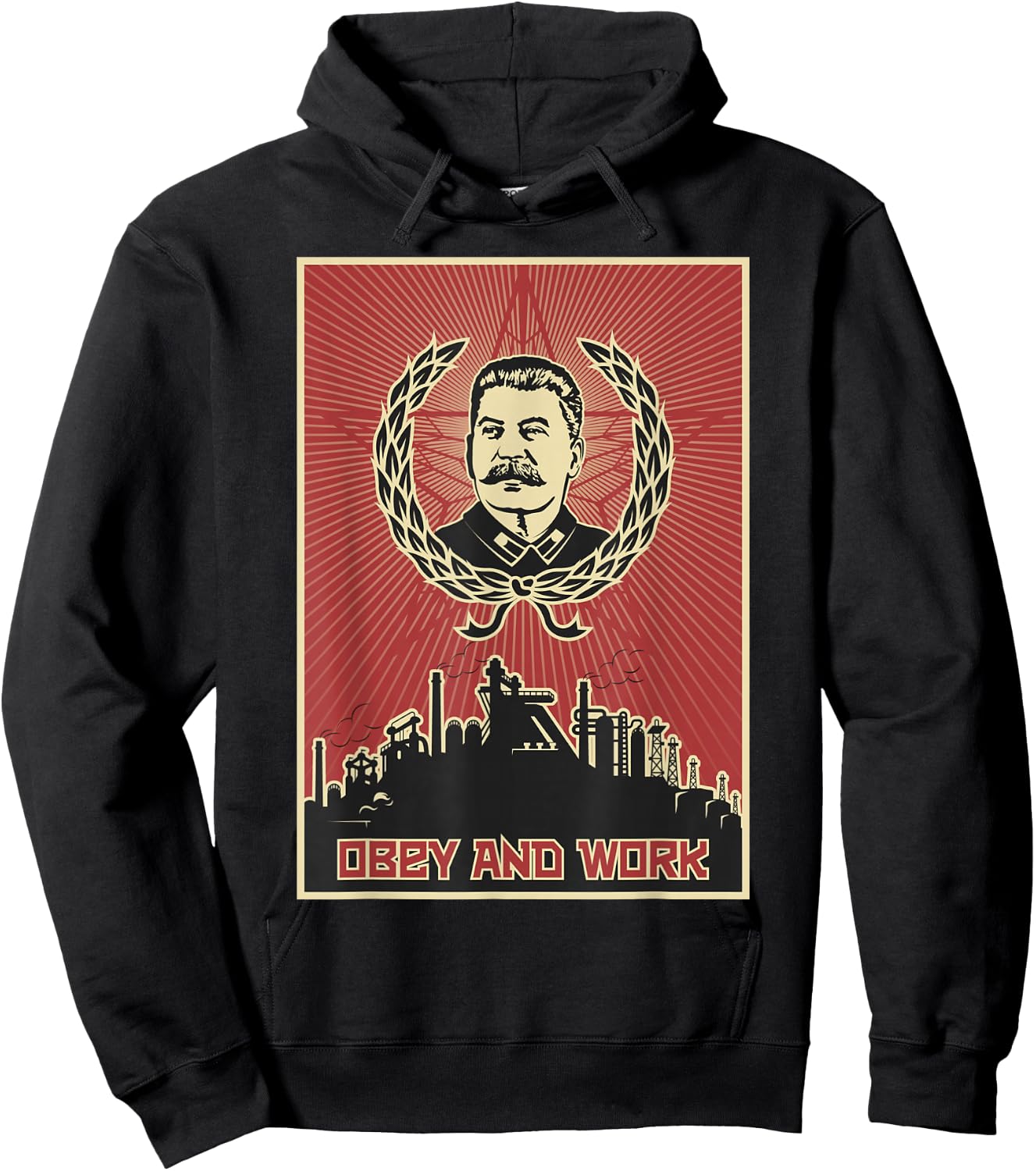 Obey and Work Stalin SOVI8 Vintage Propaganda. Hoodie - Hoodie | Black