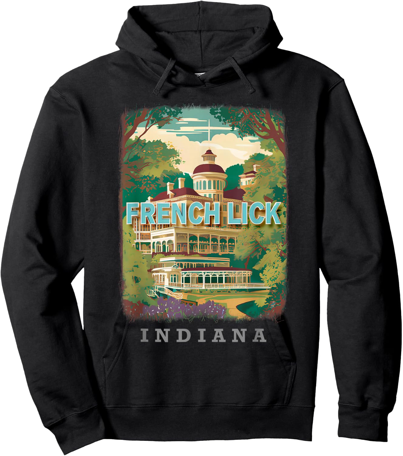 French Lick Indiana IN Historic Charm SD091 Hoodie - Hoodie | Black