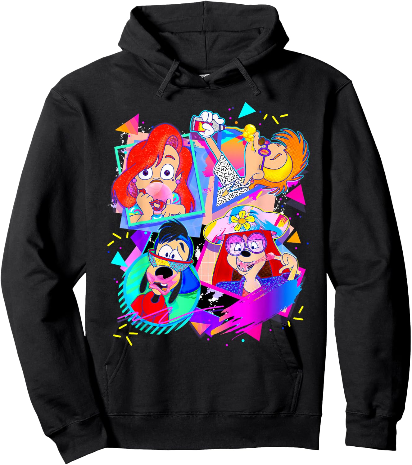 Disney A Goofy Movie Bubble Gum Retro Nineties , Black, S Hoodie - Hoodie | Black