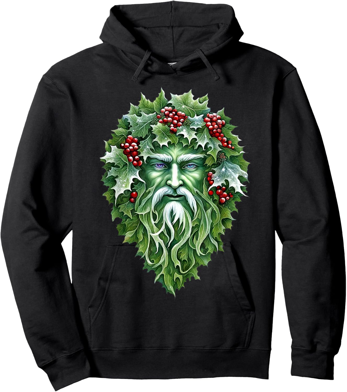 Yule Holly King Green Hoodie - Hoodie | Black