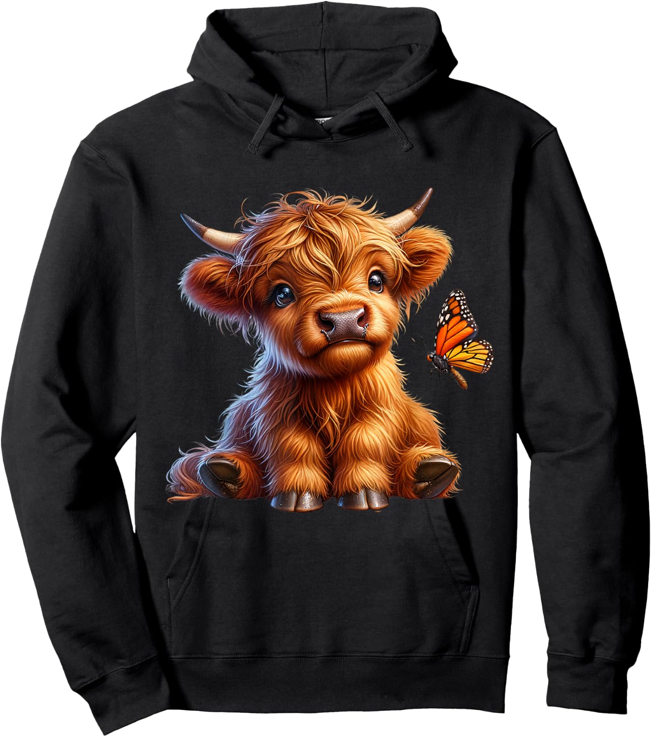 Cow, Highland Cow, Cow Costume, Highland Cow , black Hoodie - Hoodie | Black