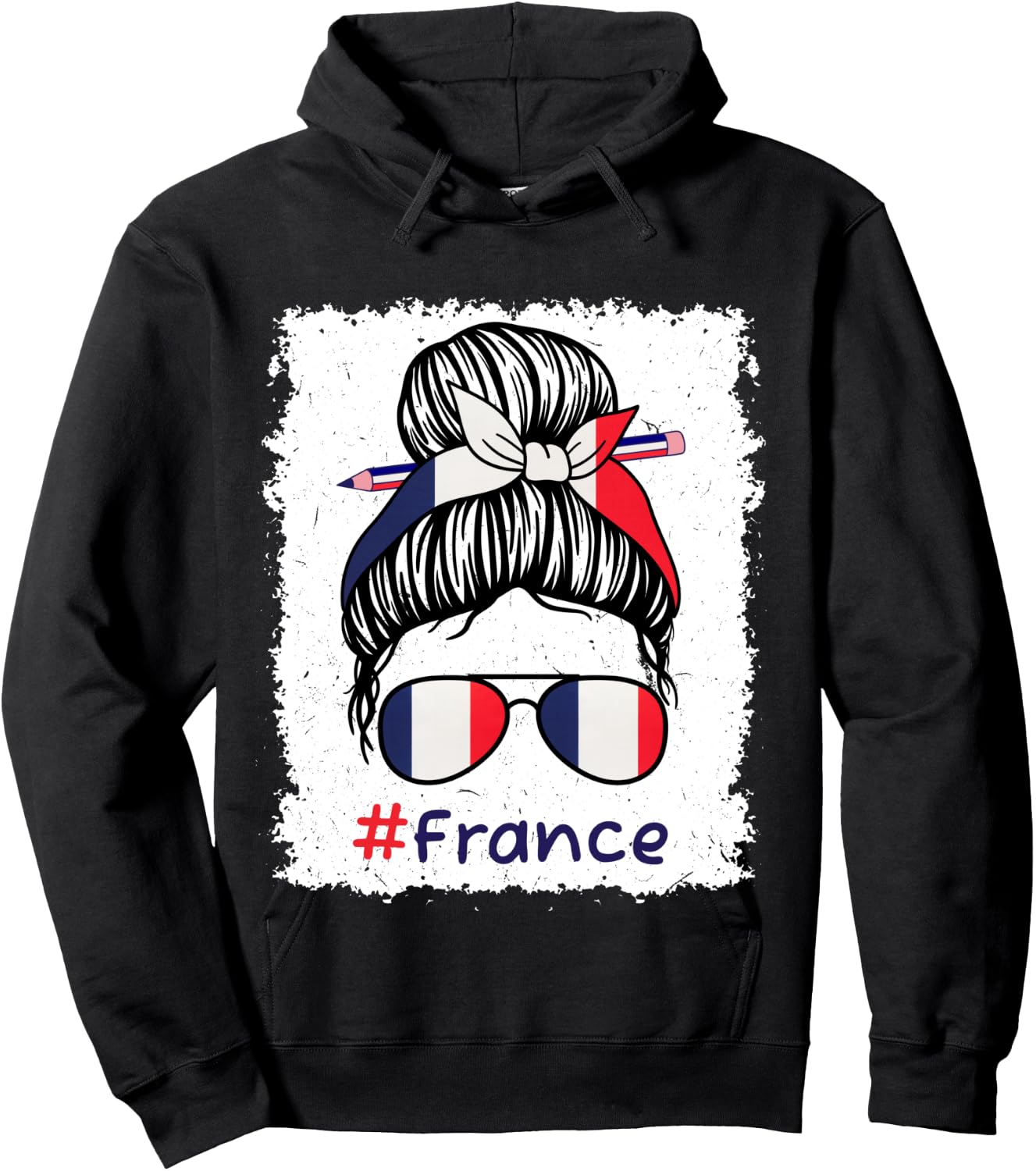14 juillet drapeau français Fête nationale France tricolore Manche Longue Hoodie - Hoodie | Black
