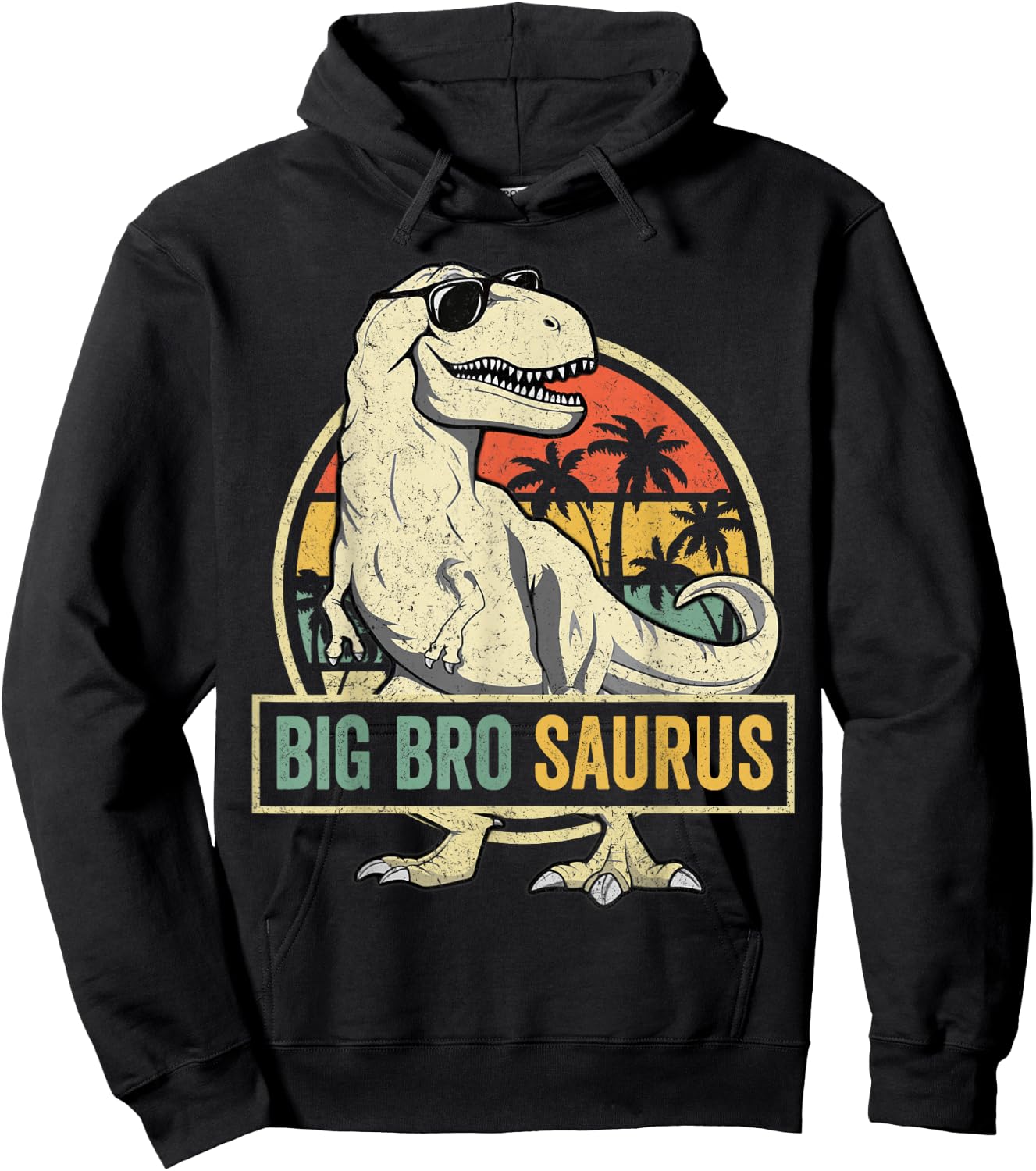Bigbrosaurus T Rex Dinosaur Big Bro Saurus Brother Family Hoodie - Hoodie | Black