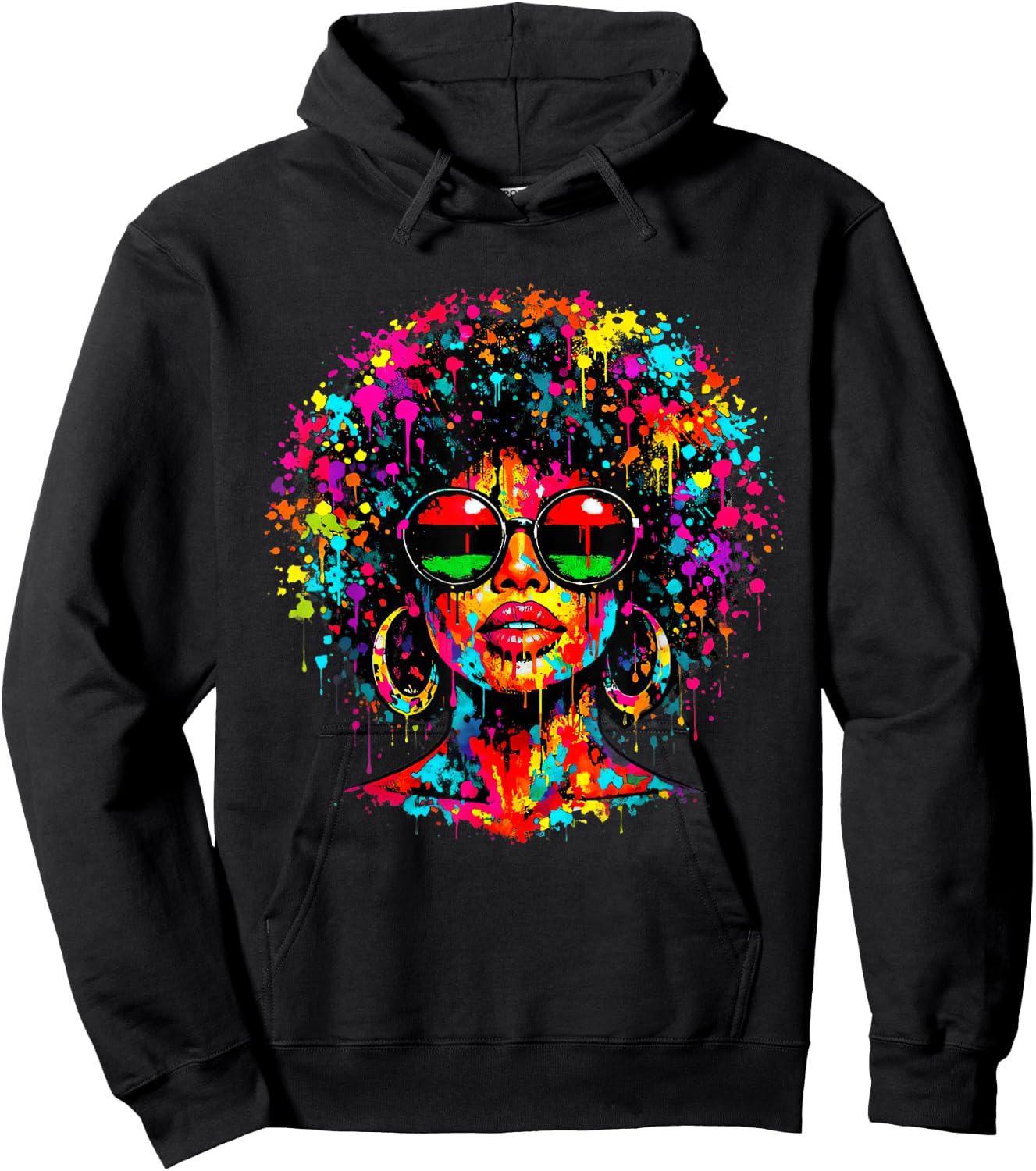 Juneteenth Black Queen Afro African Melanin Dripping Hoodie - Hoodie | Black