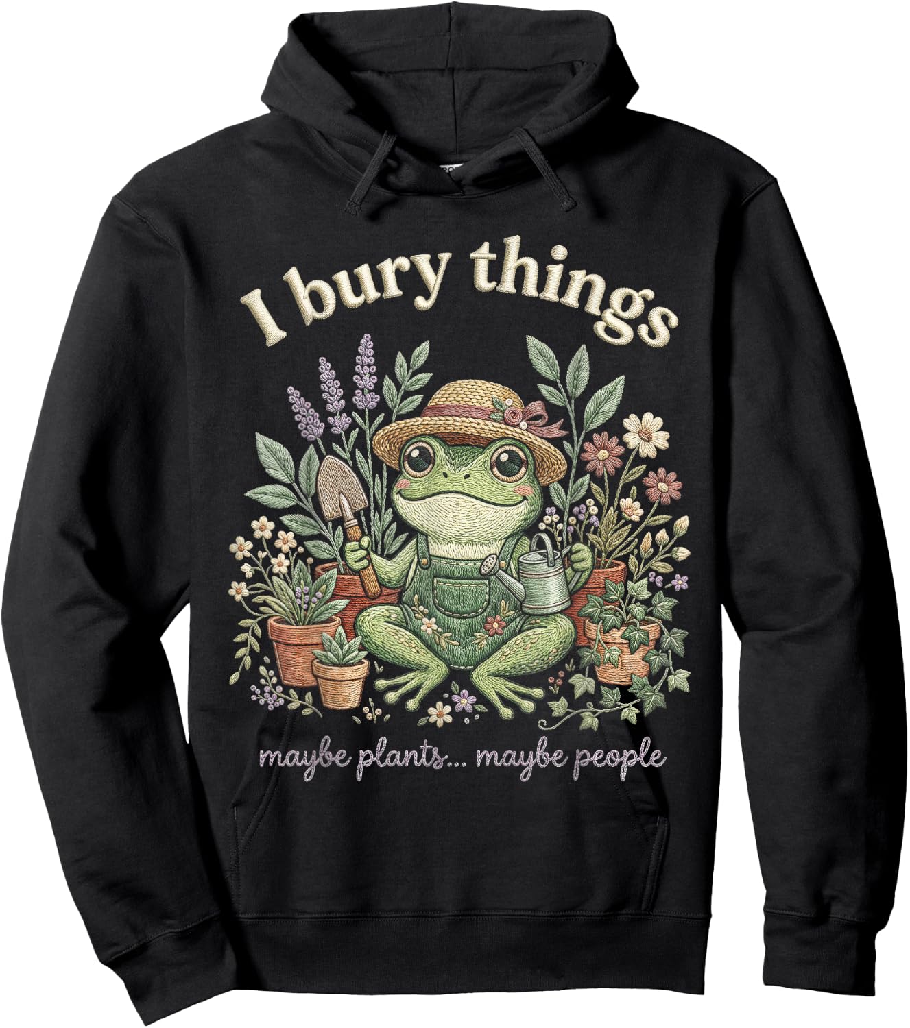 Jardinier Grenouille Botanique Sarcasme Hoodie - Hoodie | Black