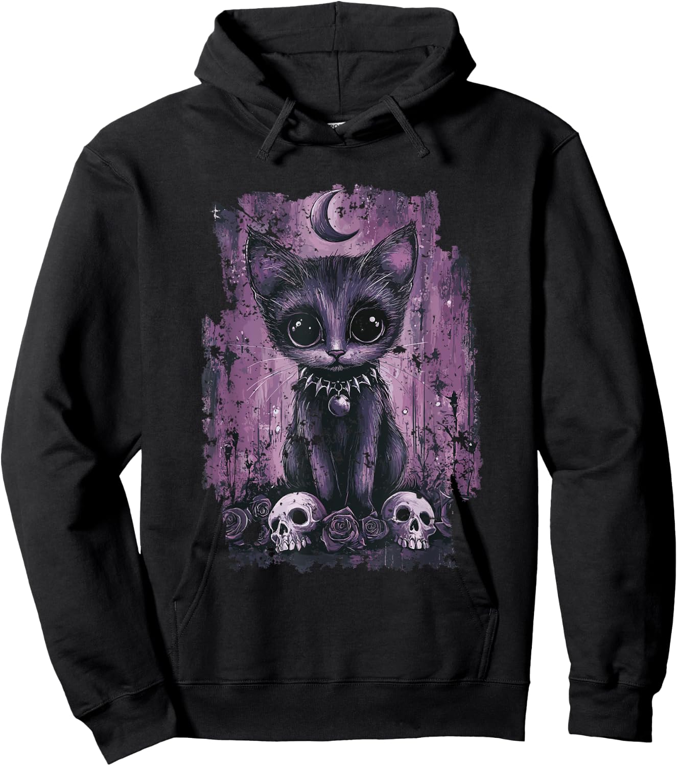 Sweet Gothic Cat , Black, S Hoodie - Hoodie | Black