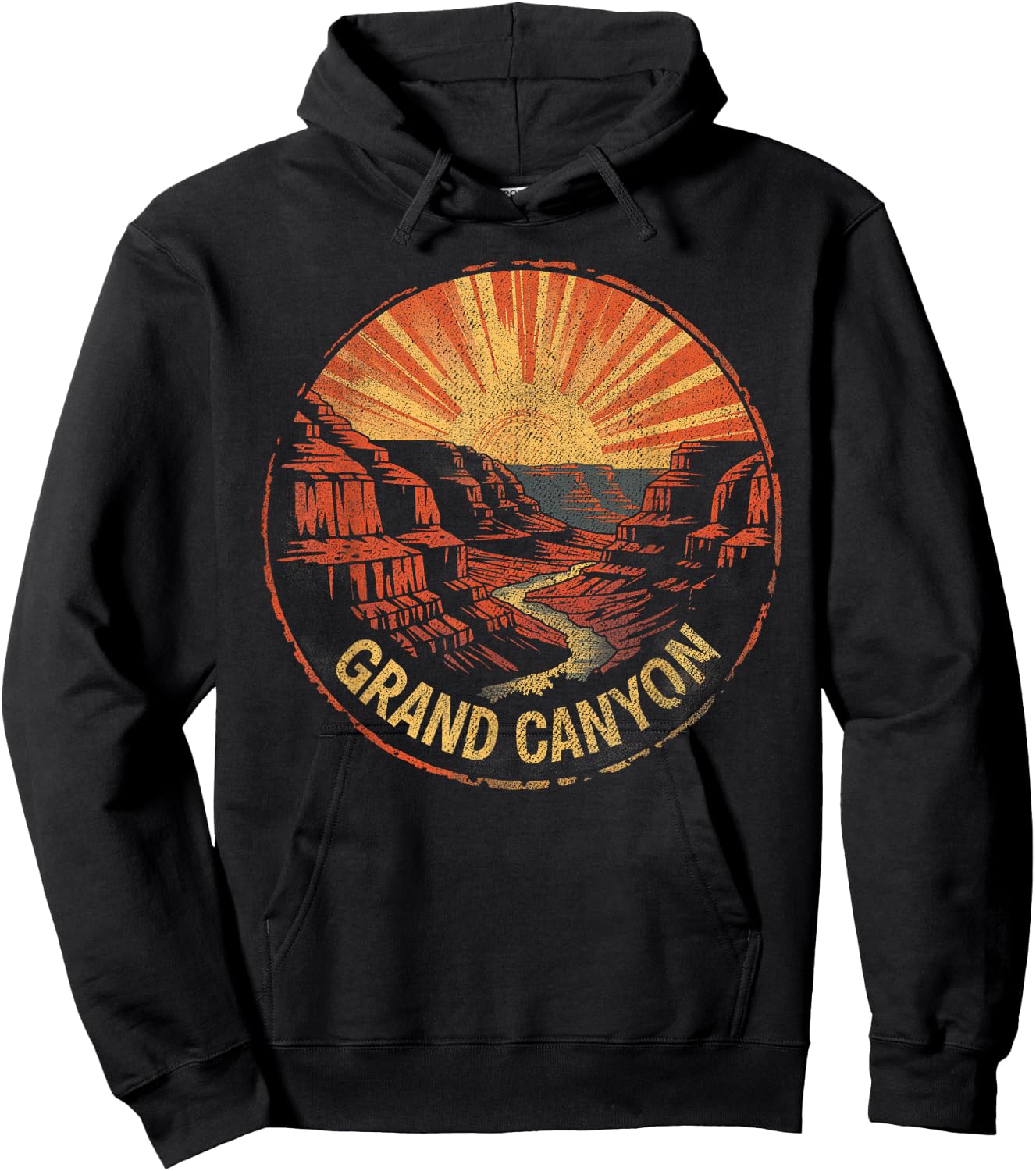 Grand Canyon - US National Park Vintage Men Women Hoodie - Hoodie | Black